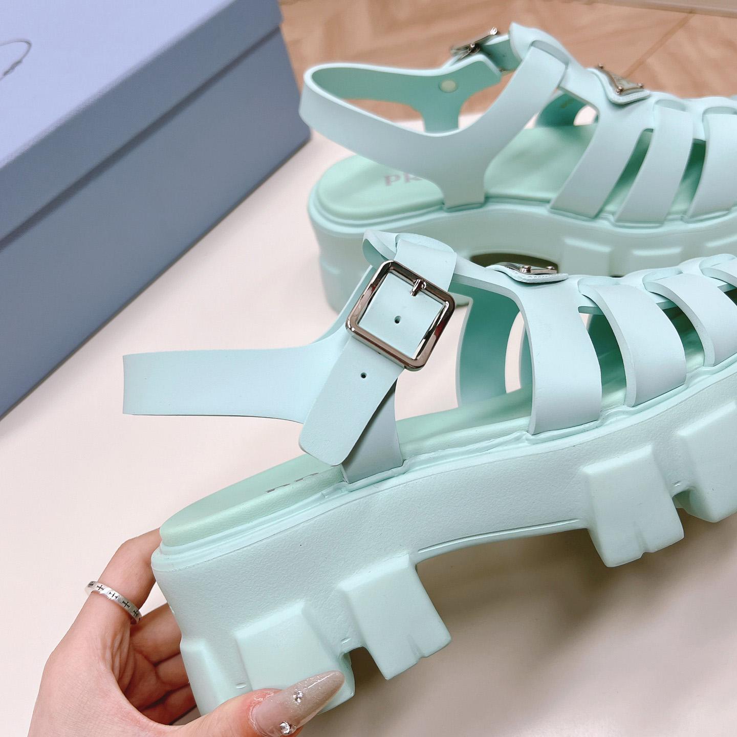 Prada Rubber Monolith Sandals - DesignerGu