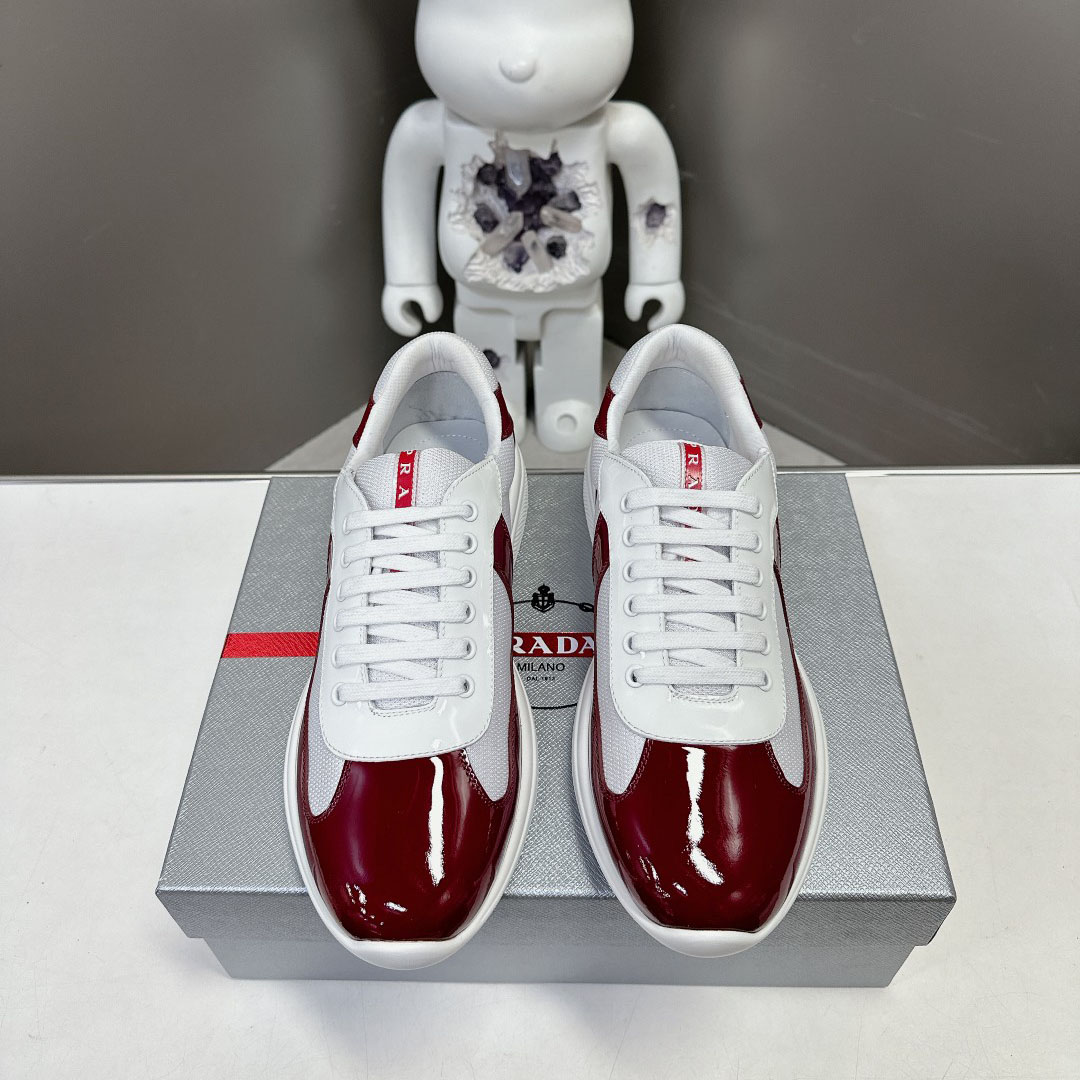 Prada Patent Leather And Technical Fabric Prada America's Cup Sneakers - DesignerGu