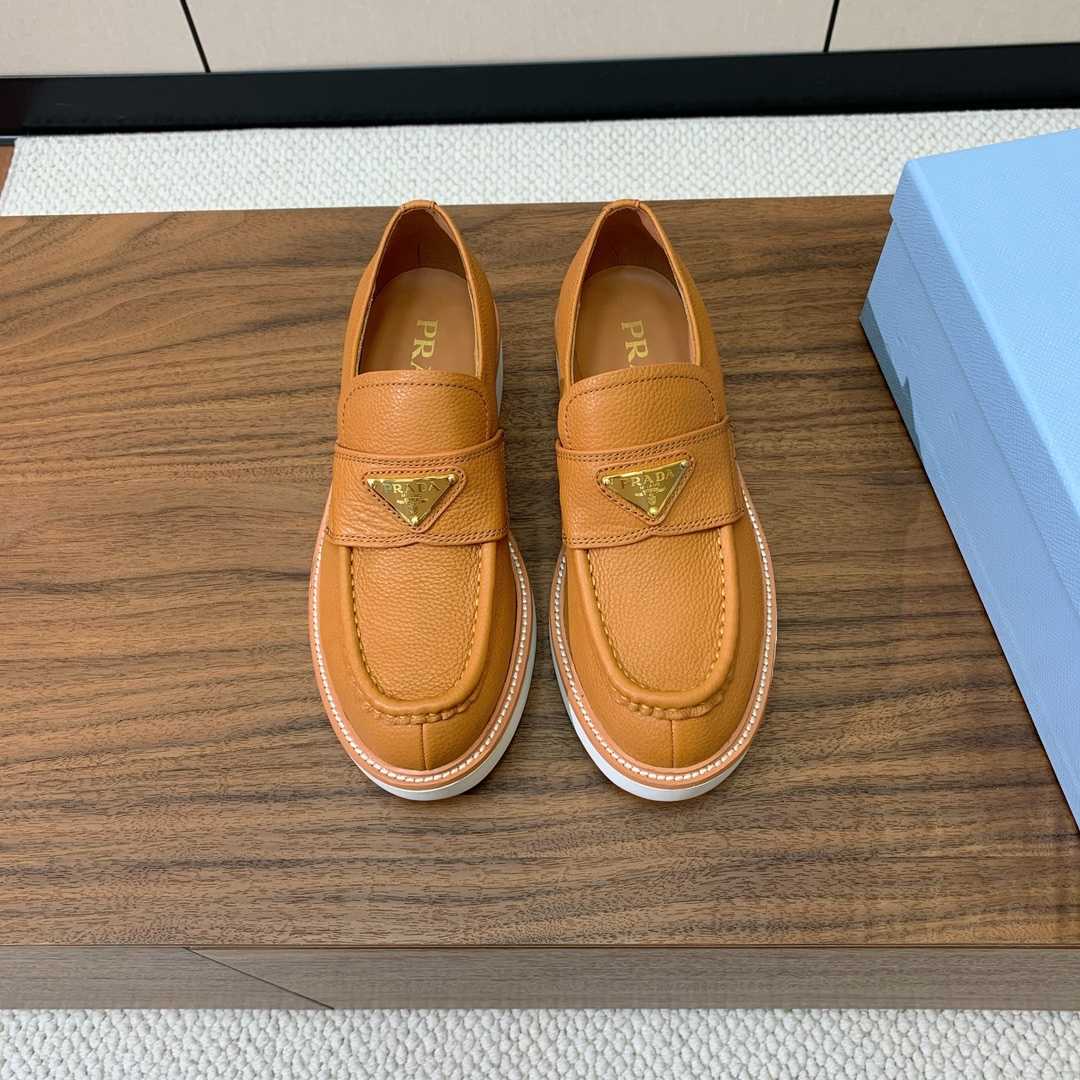 Prada Logo Leather Loafers  - DesignerGu