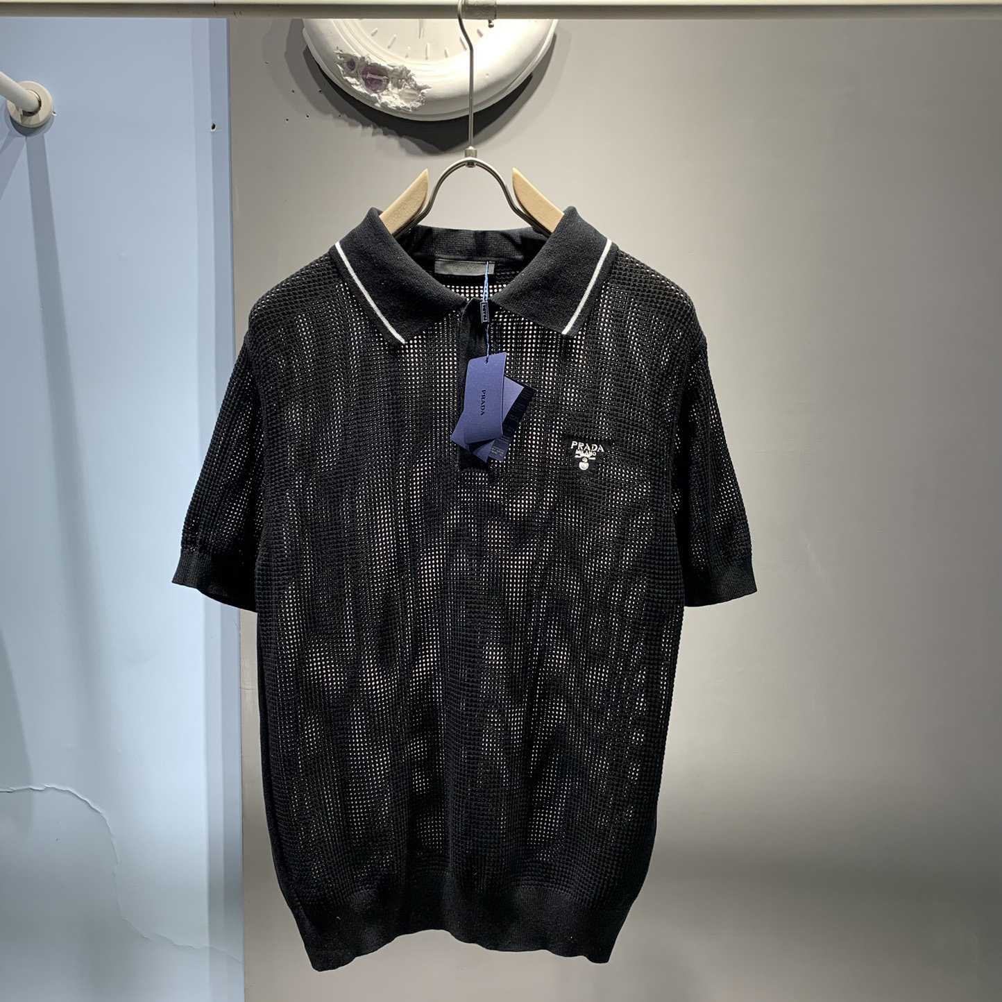 Prada Cotton And Silk Polo Shirt - DesignerGu