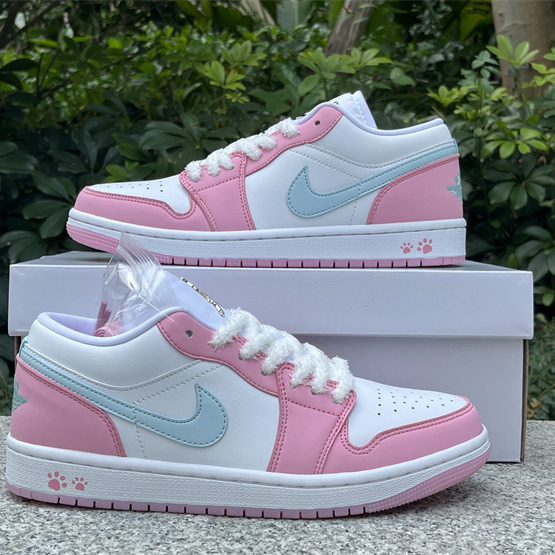 Jordan Air Jordan 1 LOW “White/Pink Foam/Glacier Blue  Sneaker    HM3706-141 - DesignerGu