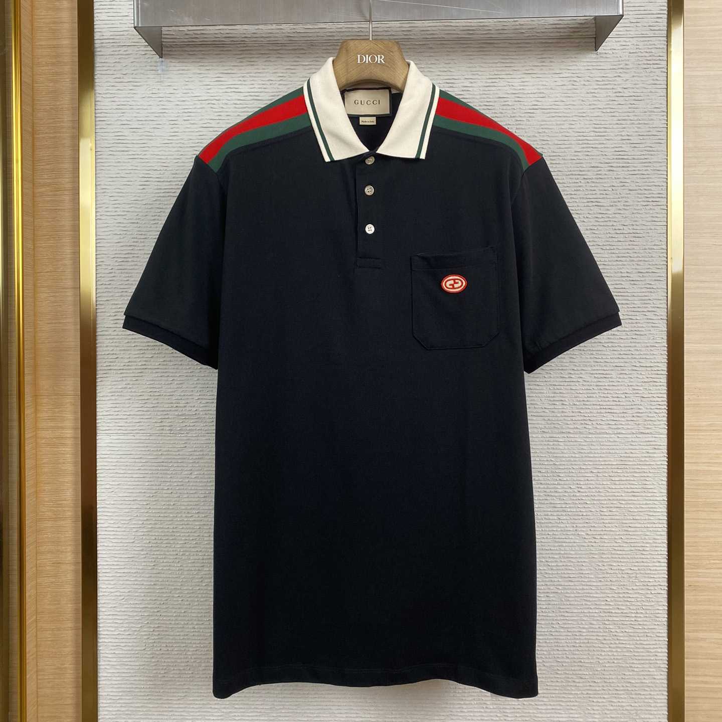 Gucci Cotton Polo With Interlocking G - DesignerGu