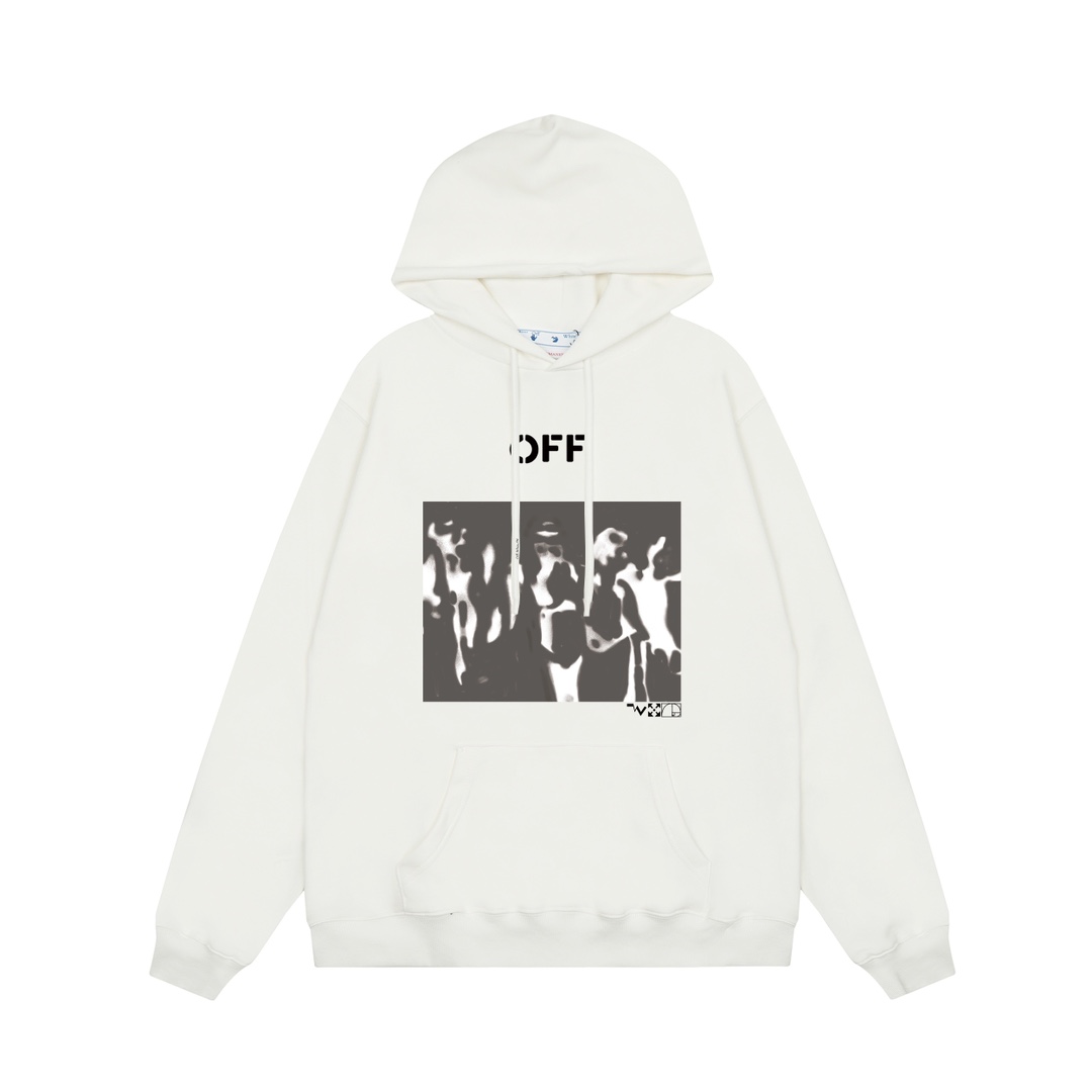 Off-White Spray Painting Over Hoodie - DesignerGu