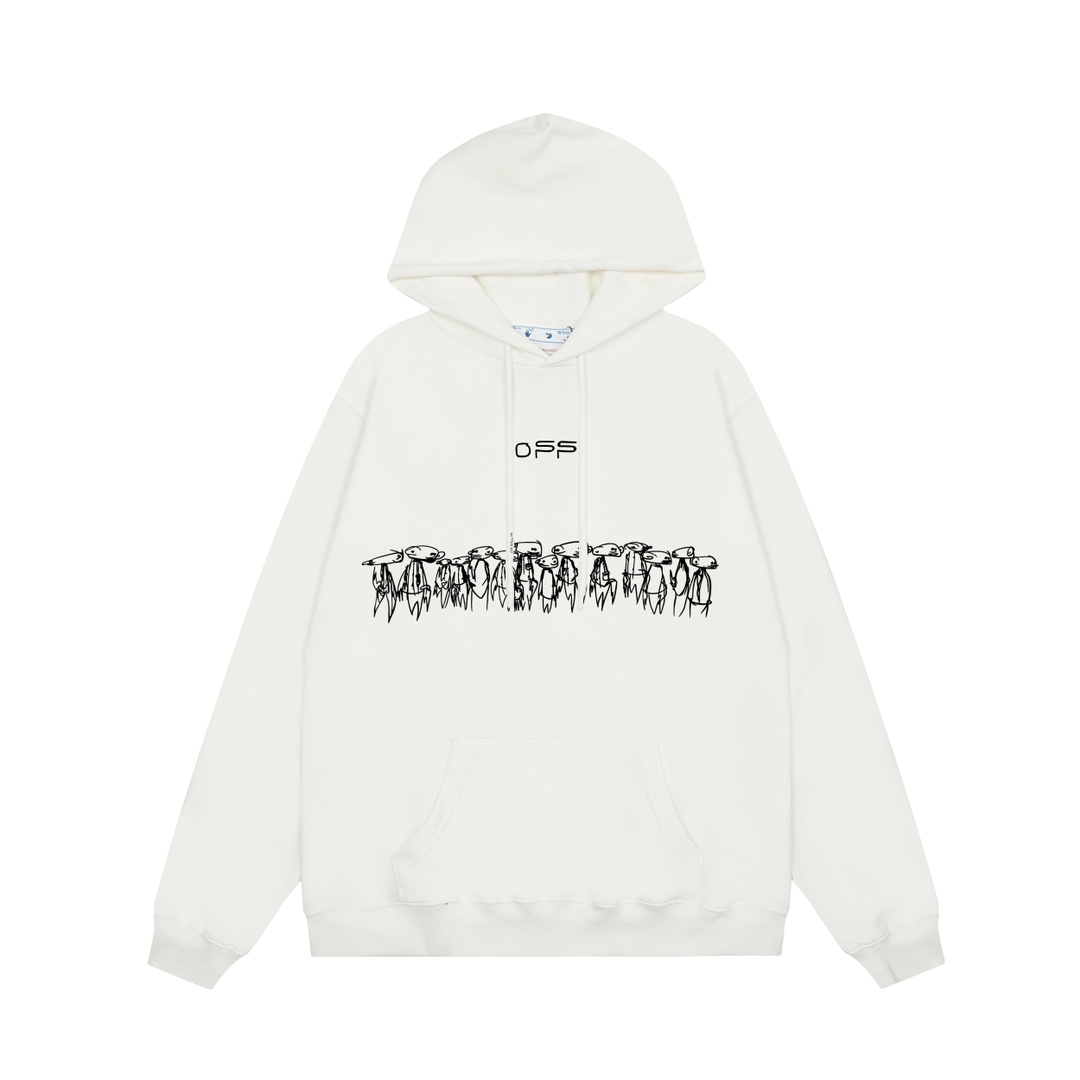 Off-White Cotton Hoodie - DesignerGu