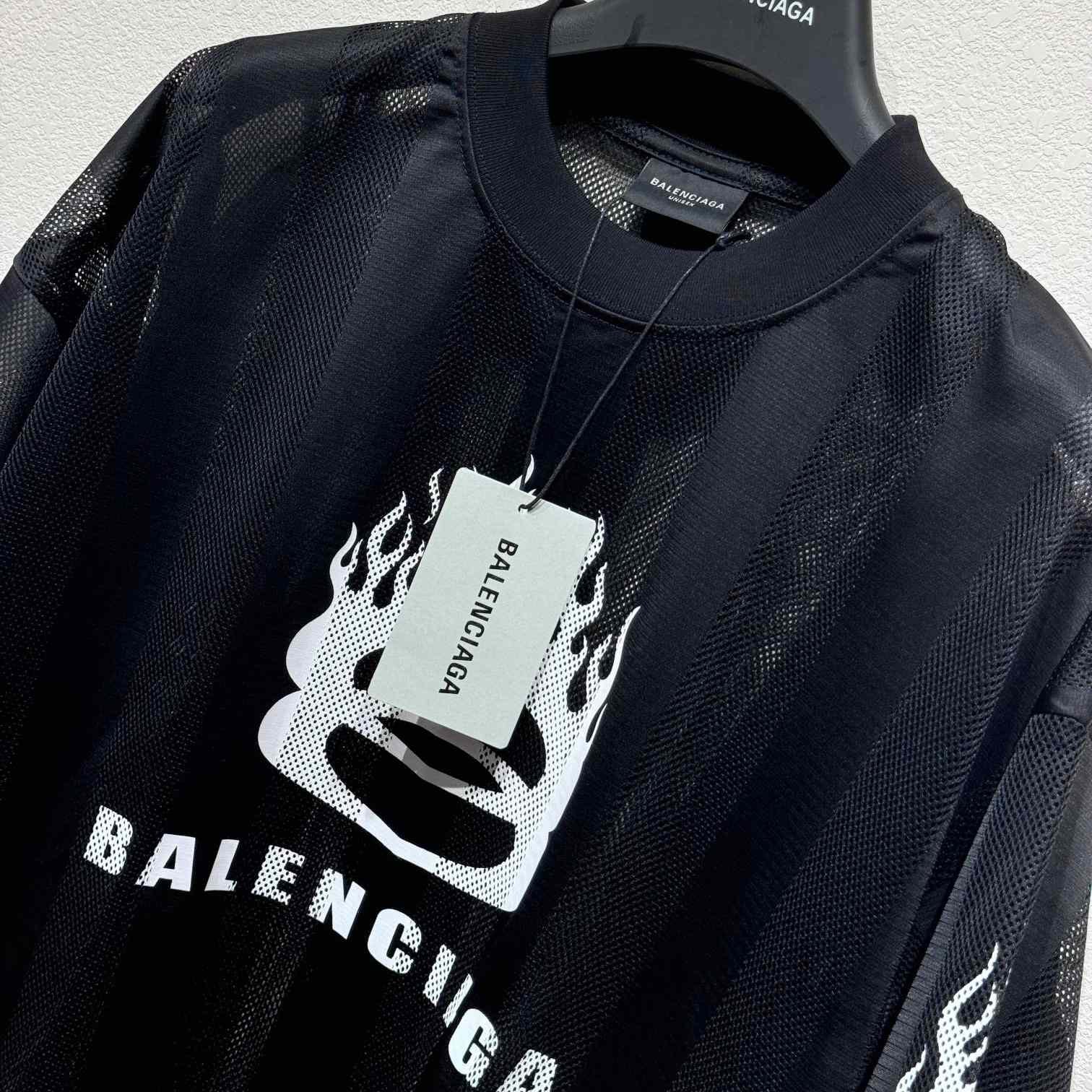 Balenciaga Burning Unity T-Shirt Oversized In Black - DesignerGu