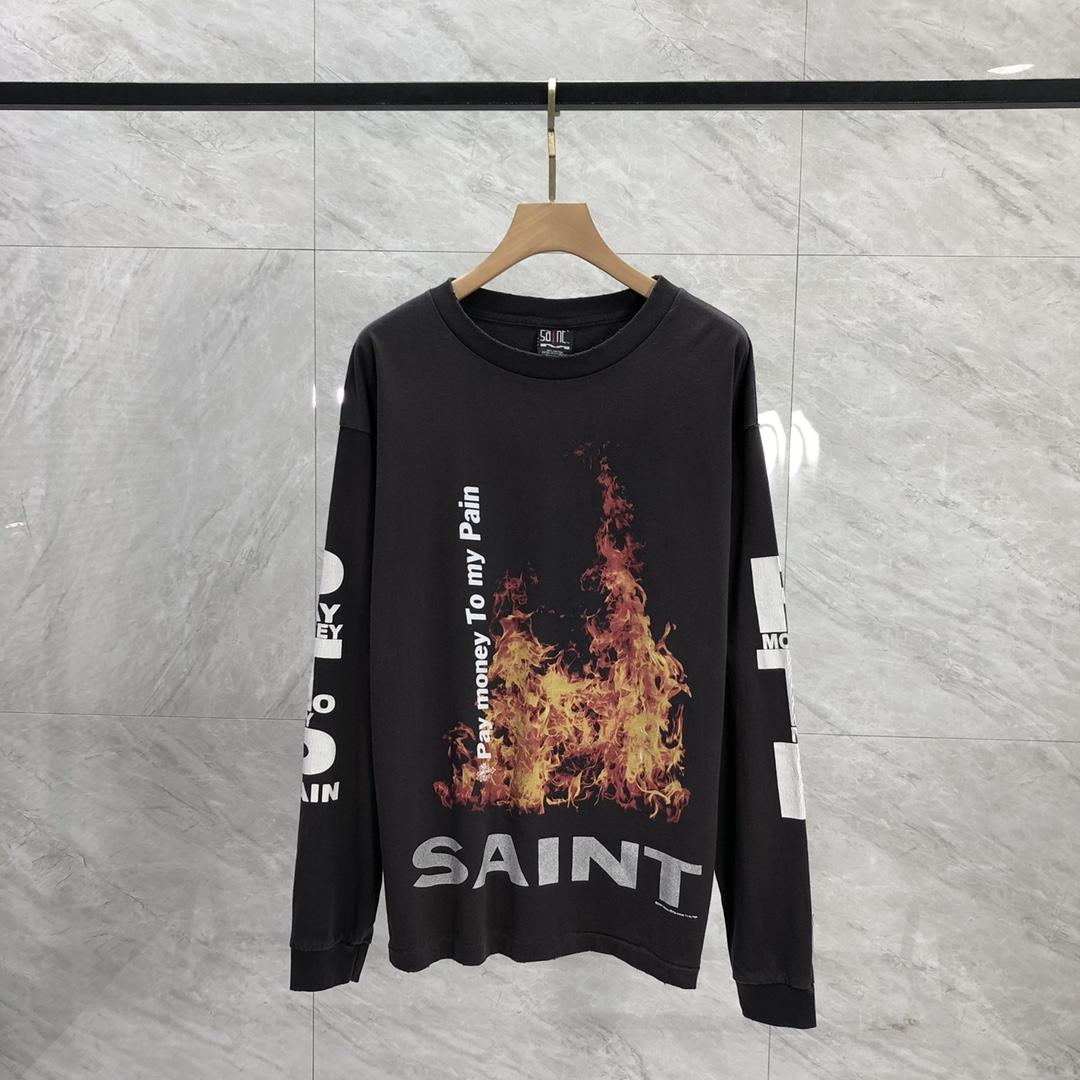 Saint Michael x Pay Money To My Pain Long Sleeve Tee Black - DesignerGu