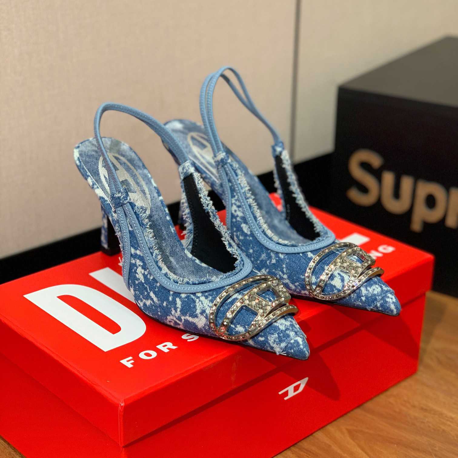 Diesel Blue D-Venus SB Heels - DesignerGu