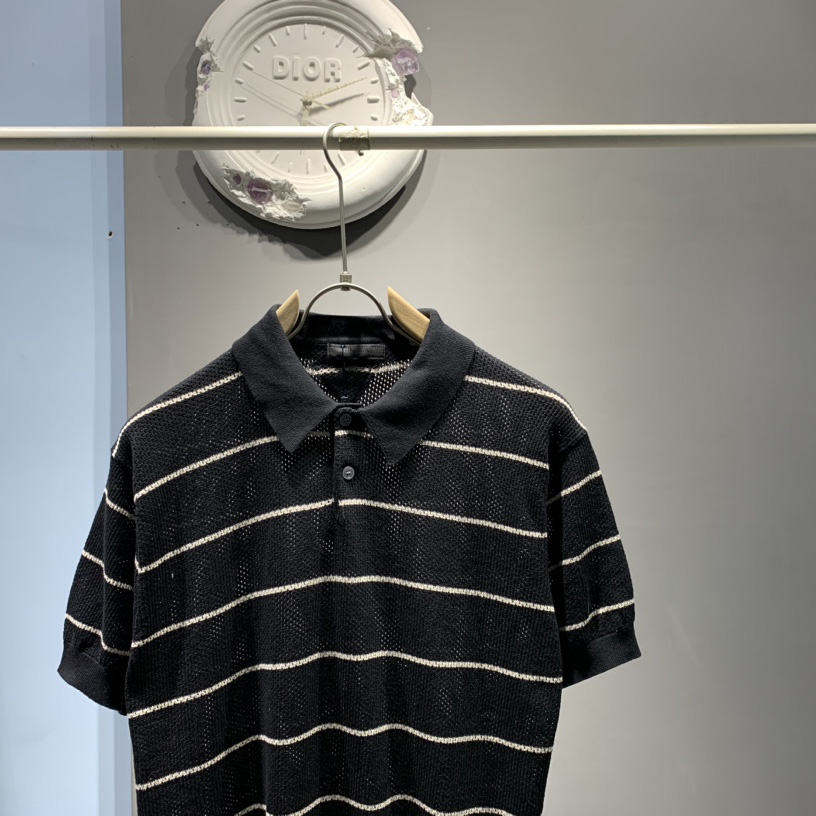 Prada Silk And Cotton Knit Polo Shirt - DesignerGu