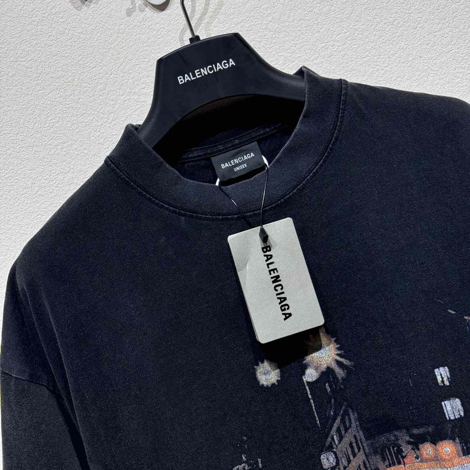 Balenciaga Belleville T-Shirt Oversized In Black Faded  - DesignerGu