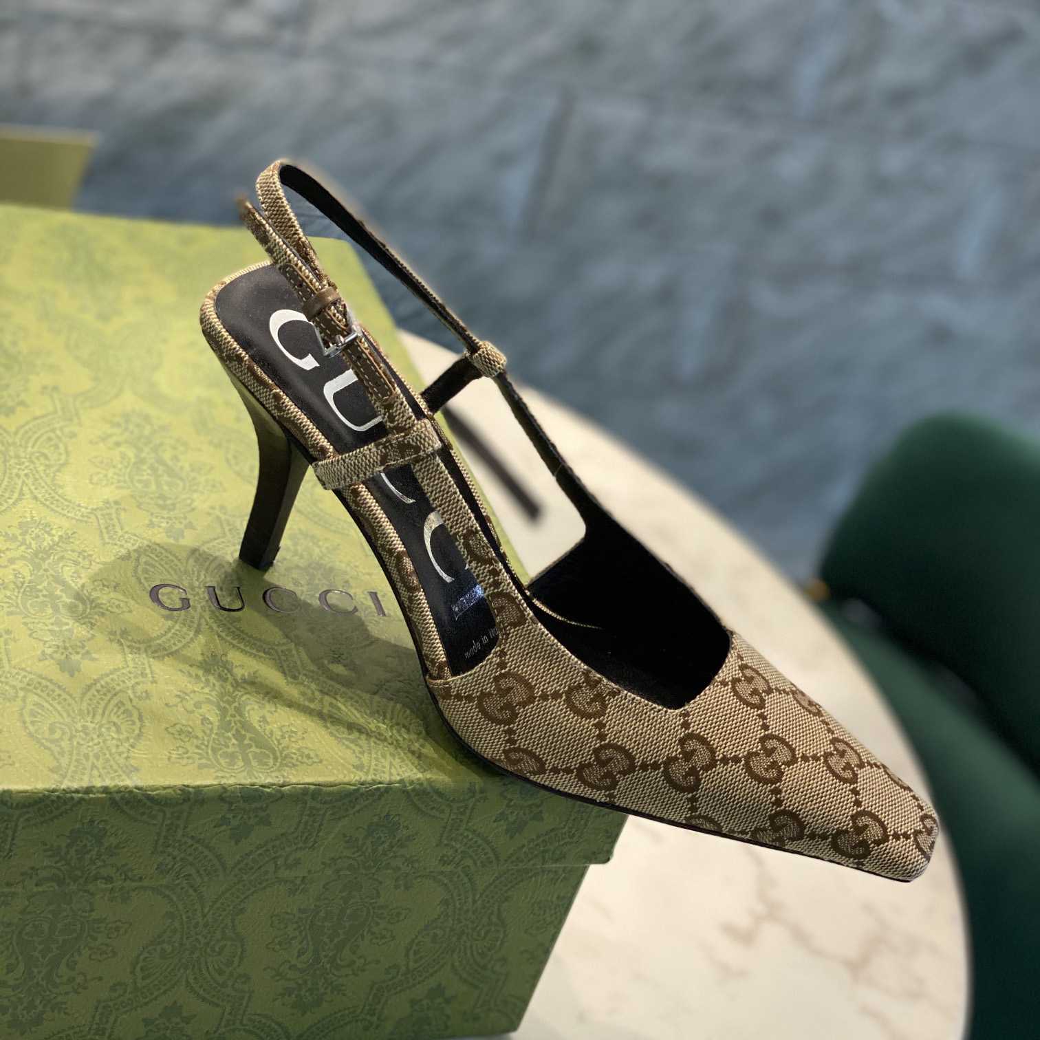 Gucci Women's GG Slingback Pump  - DesignerGu