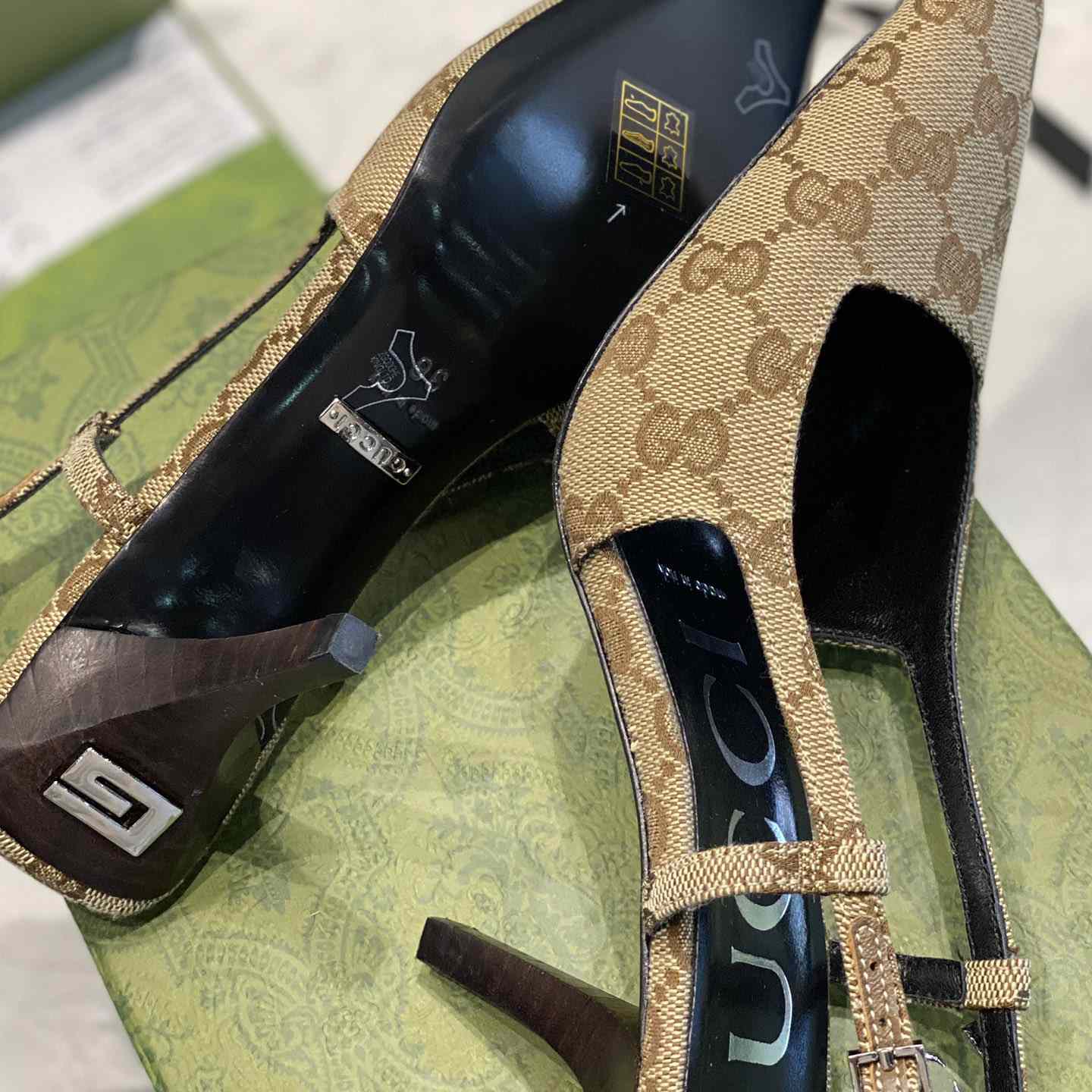 Gucci Women's GG Slingback Pump  - DesignerGu