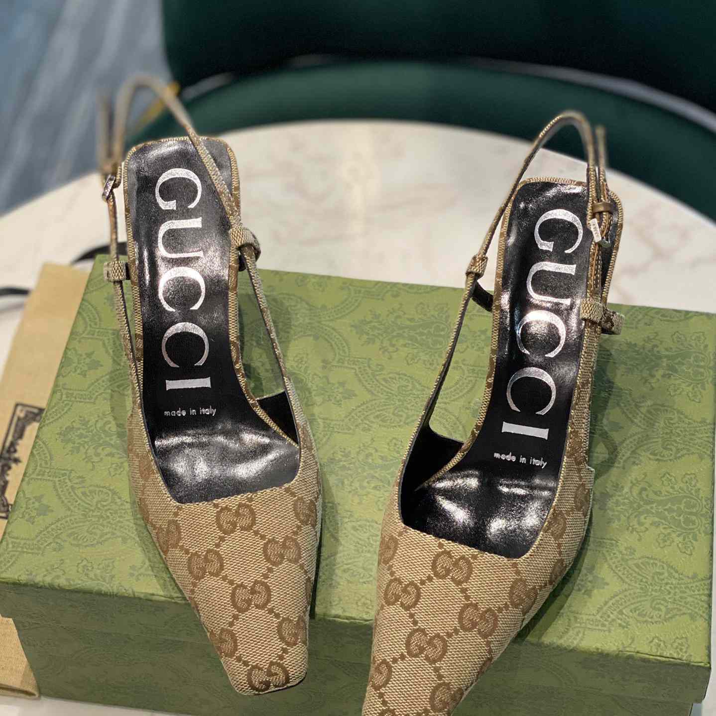 Gucci Women's GG Slingback Pump  - DesignerGu