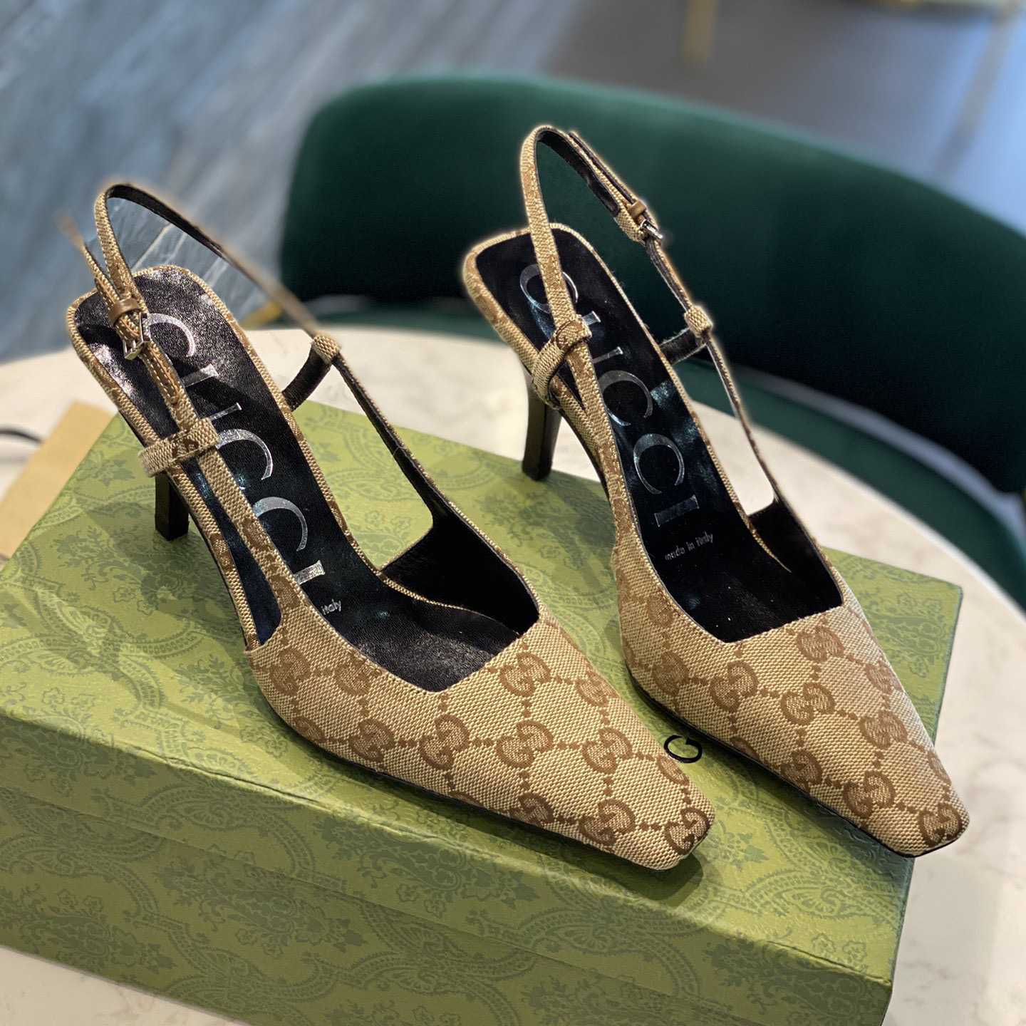 Gucci Women's GG Slingback Pump  - DesignerGu