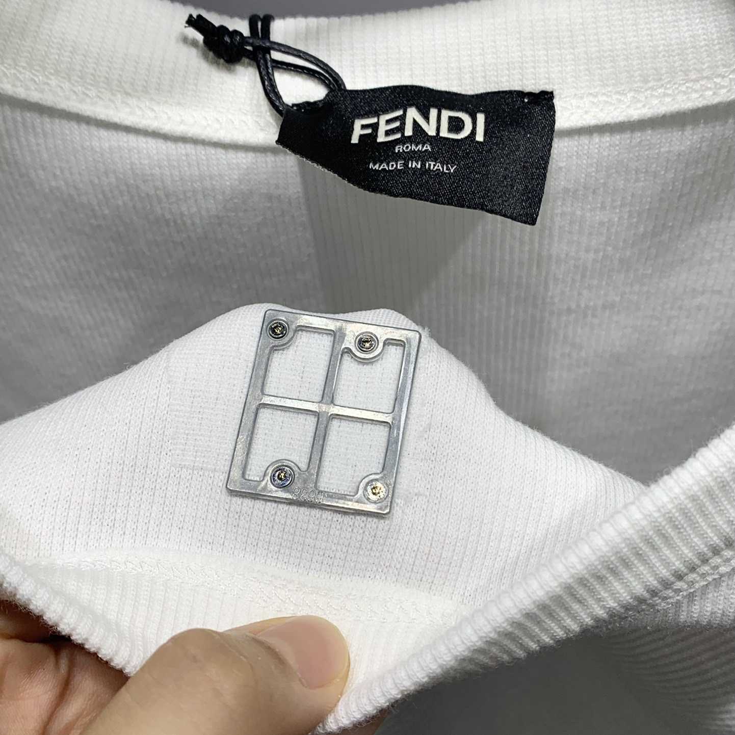 Fendi White Ff Logo Plaque Tank Top - DesignerGu