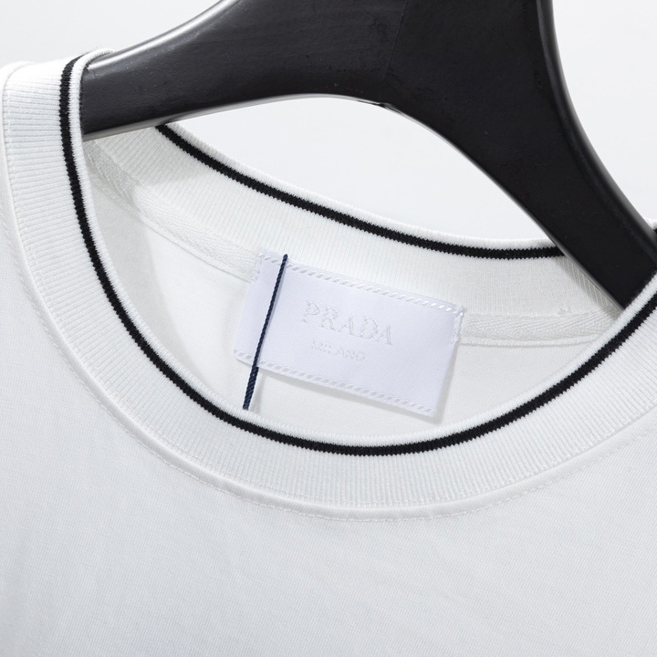 Prada Cotton T-shirt With Nylon Pocket - DesignerGu