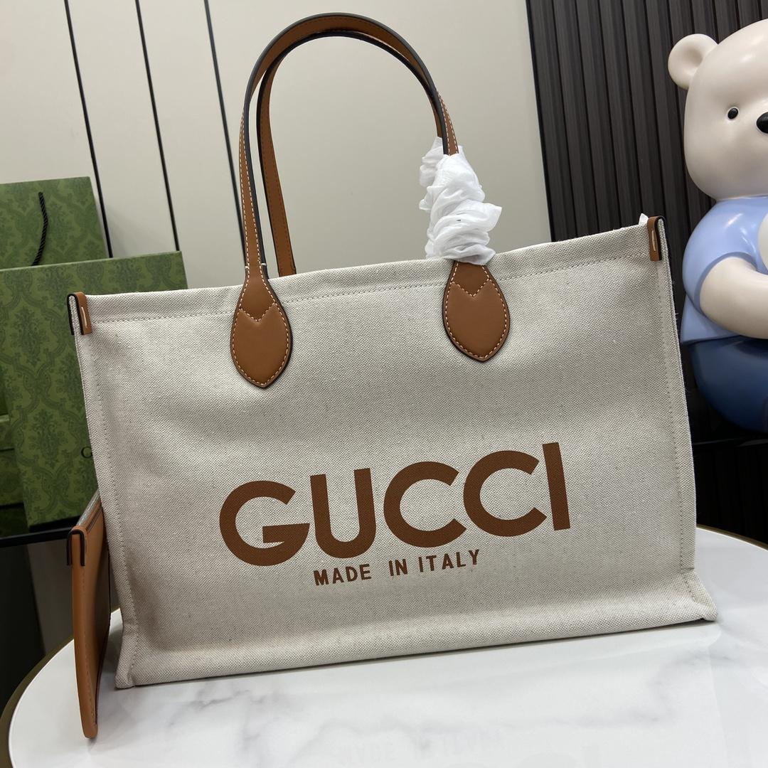 Gucci Medium Tote Bag With Gucci Print - DesignerGu