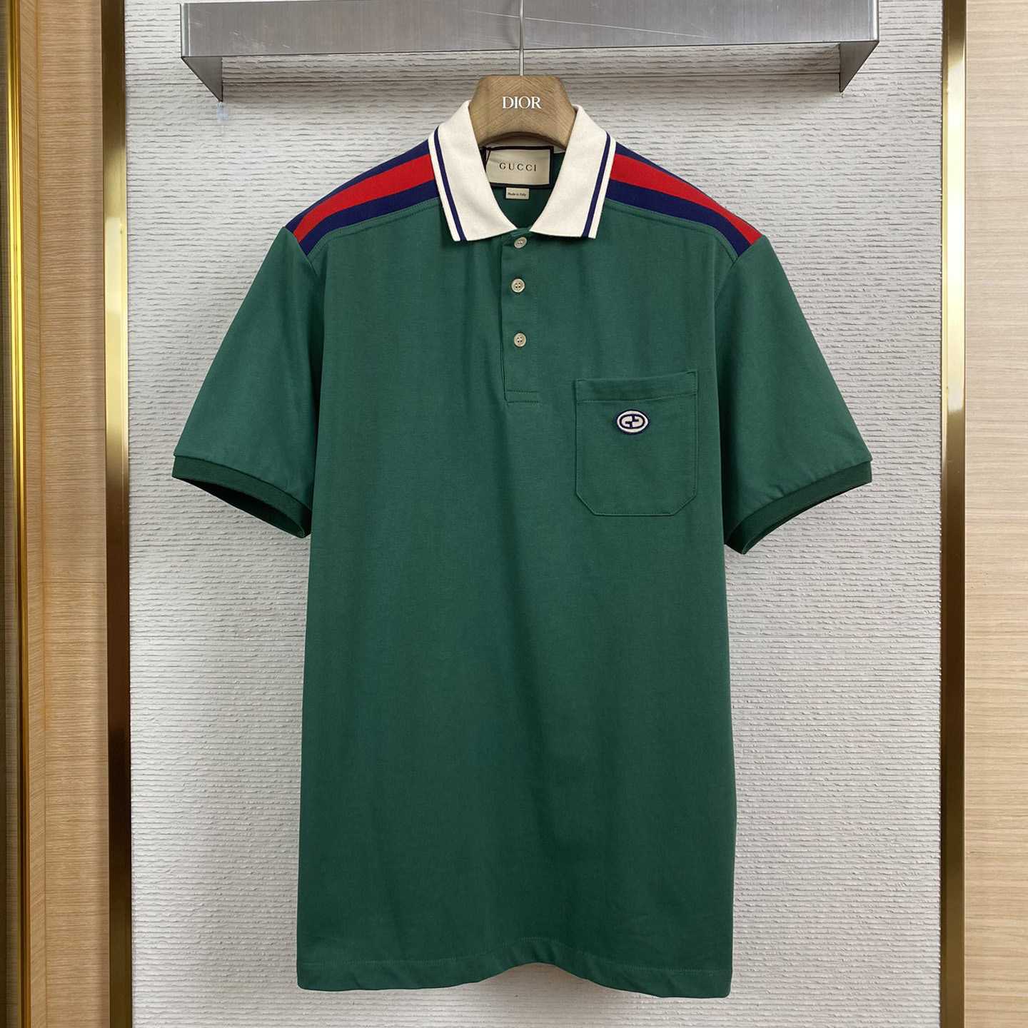 Gucci Cotton Polo With Interlocking G - DesignerGu