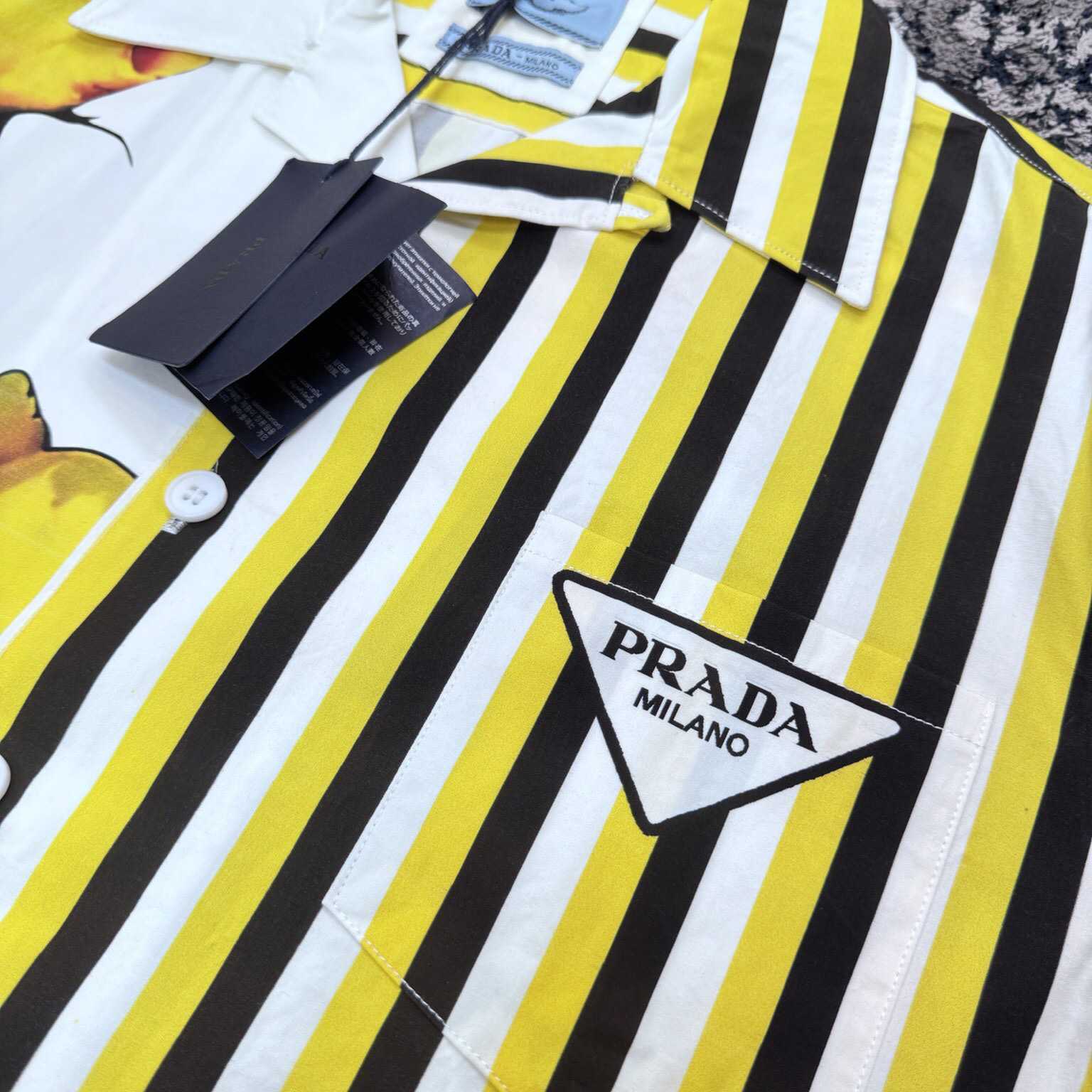 Prada Double Match Cotton Shirt - DesignerGu