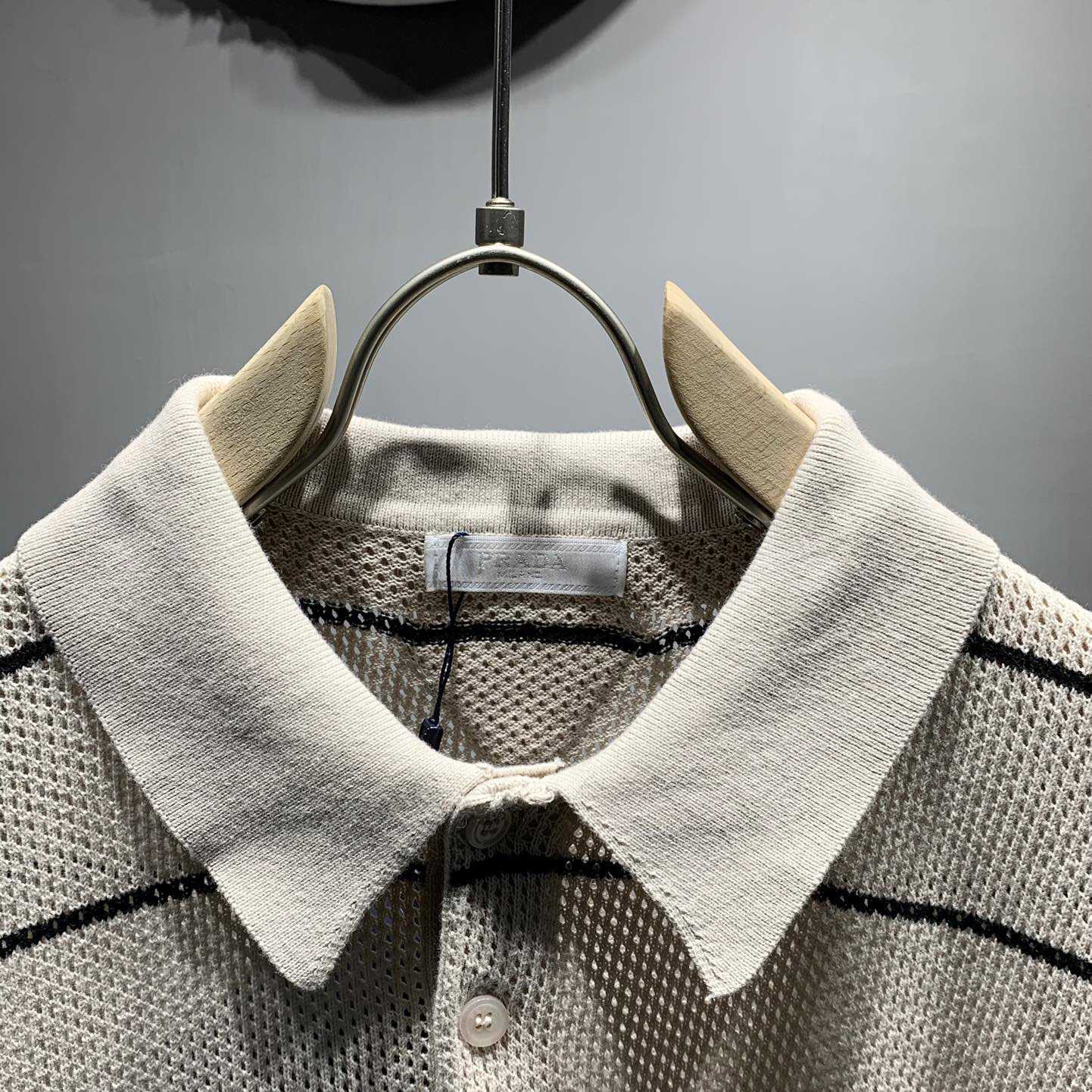 Prada Silk And Cotton Knit Polo Shirt - DesignerGu