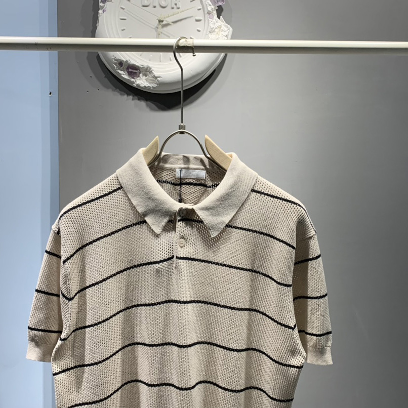 Prada Silk And Cotton Knit Polo Shirt - DesignerGu