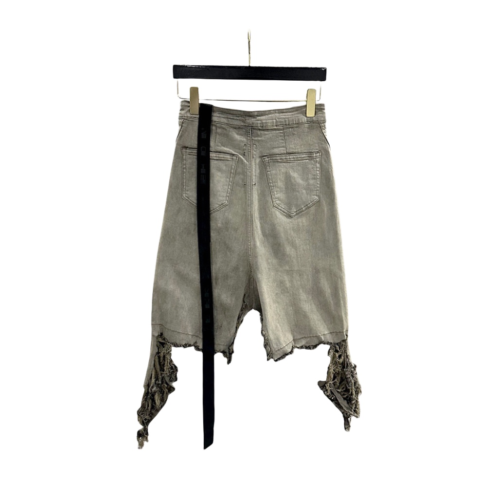 Rick Owens DRKSHDW Slivered Denim Skirt - DesignerGu