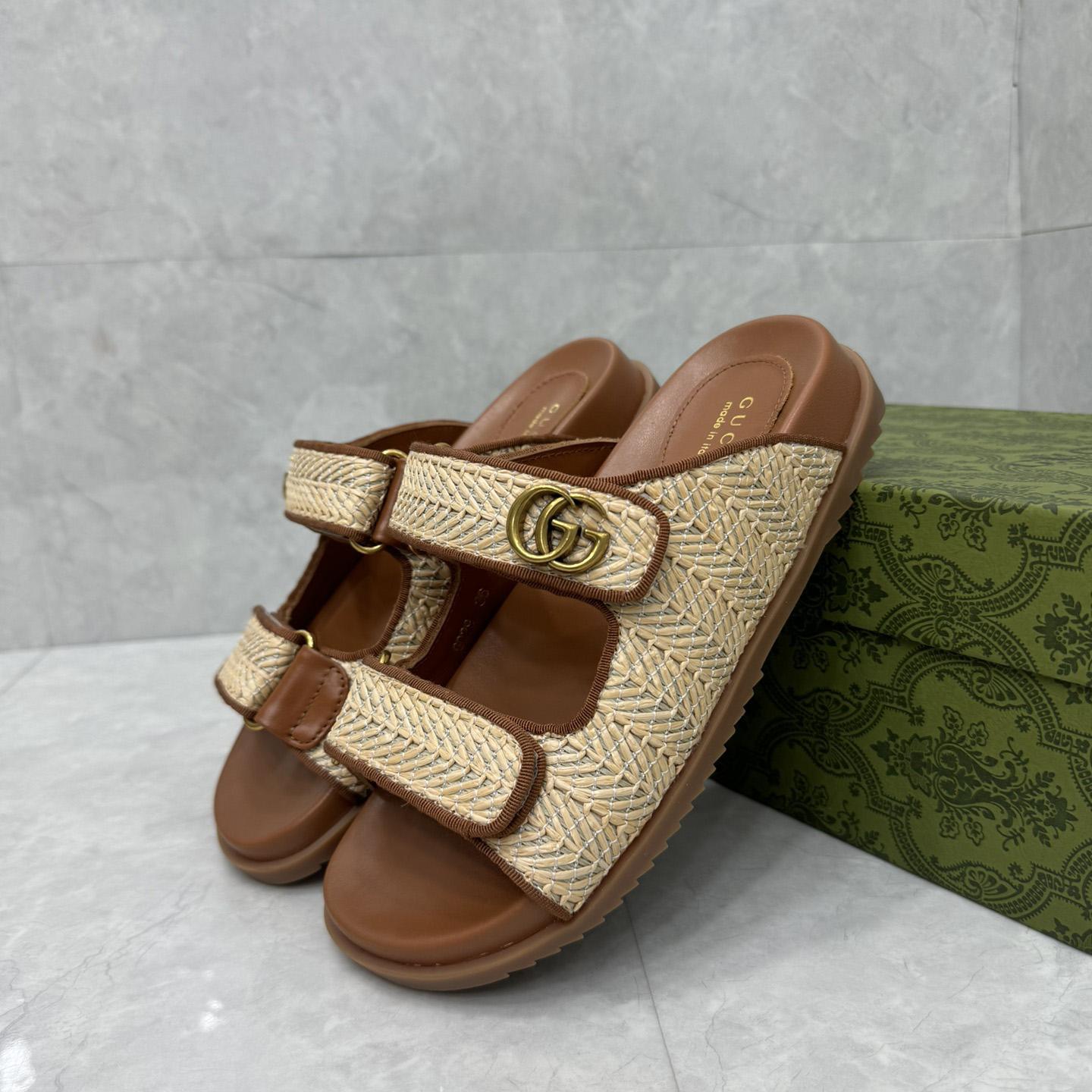 Gucci Sandal With Double G   - DesignerGu