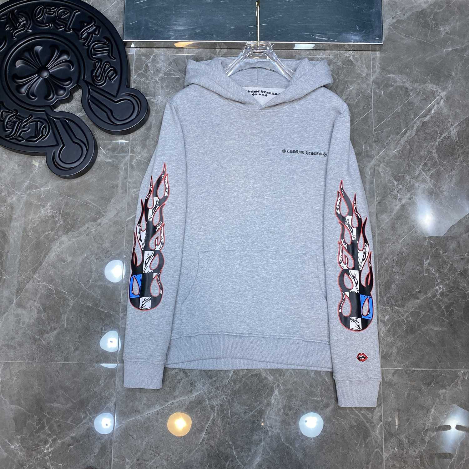 Chrome Hearts Chrome hearts Grey Race Cross Hoodie - DesignerGu