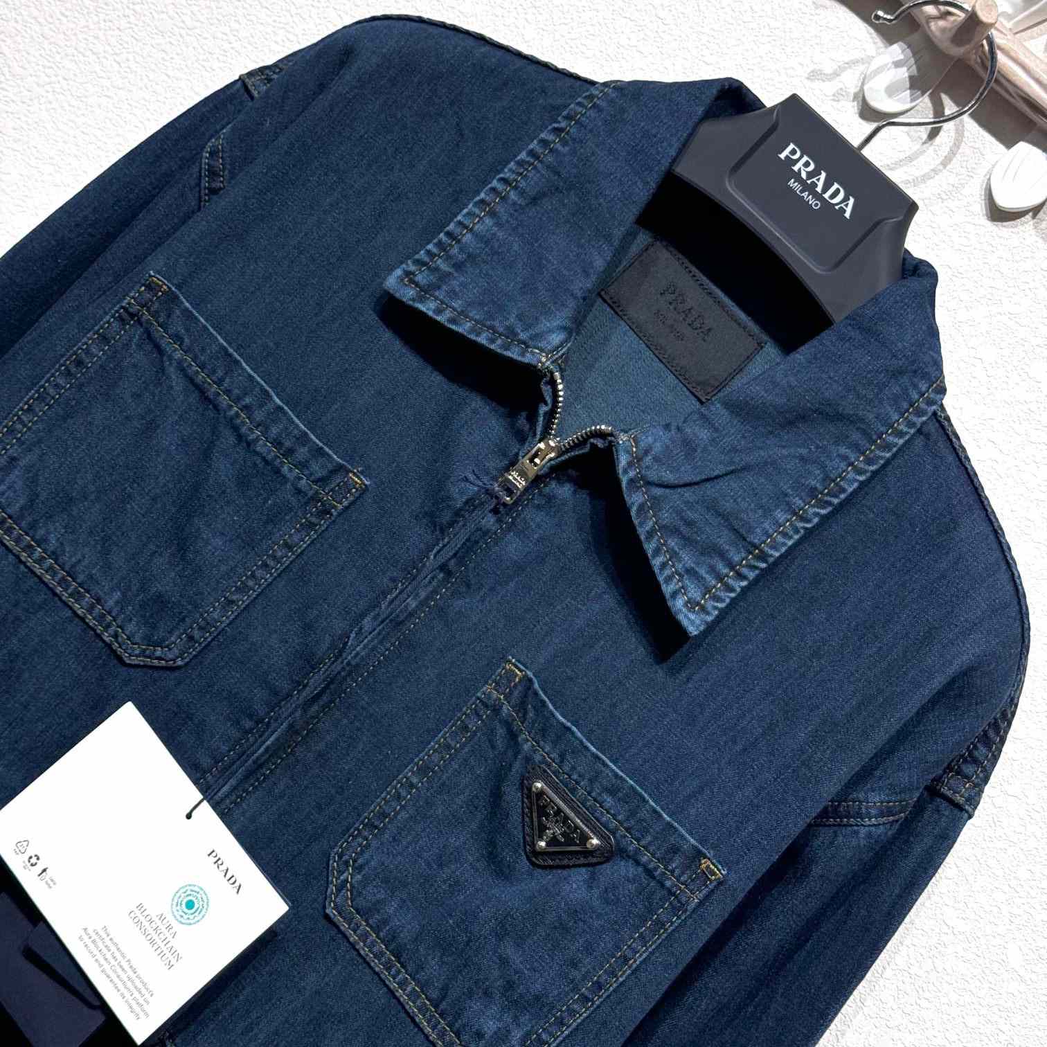 Prada Light Denim Zipper Jacket  - DesignerGu