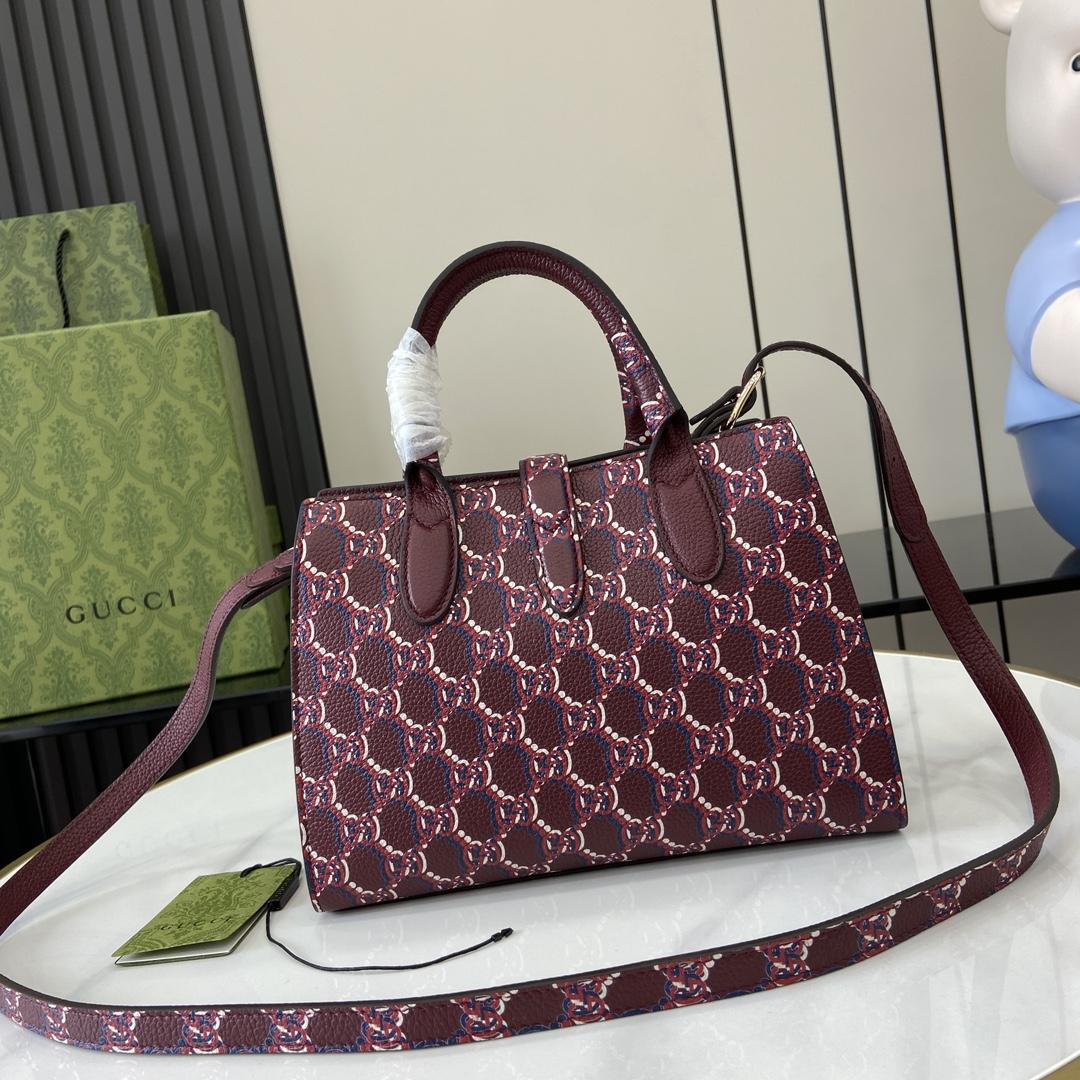 Gucci Small Tote Bag With GG Shadow  - DesignerGu