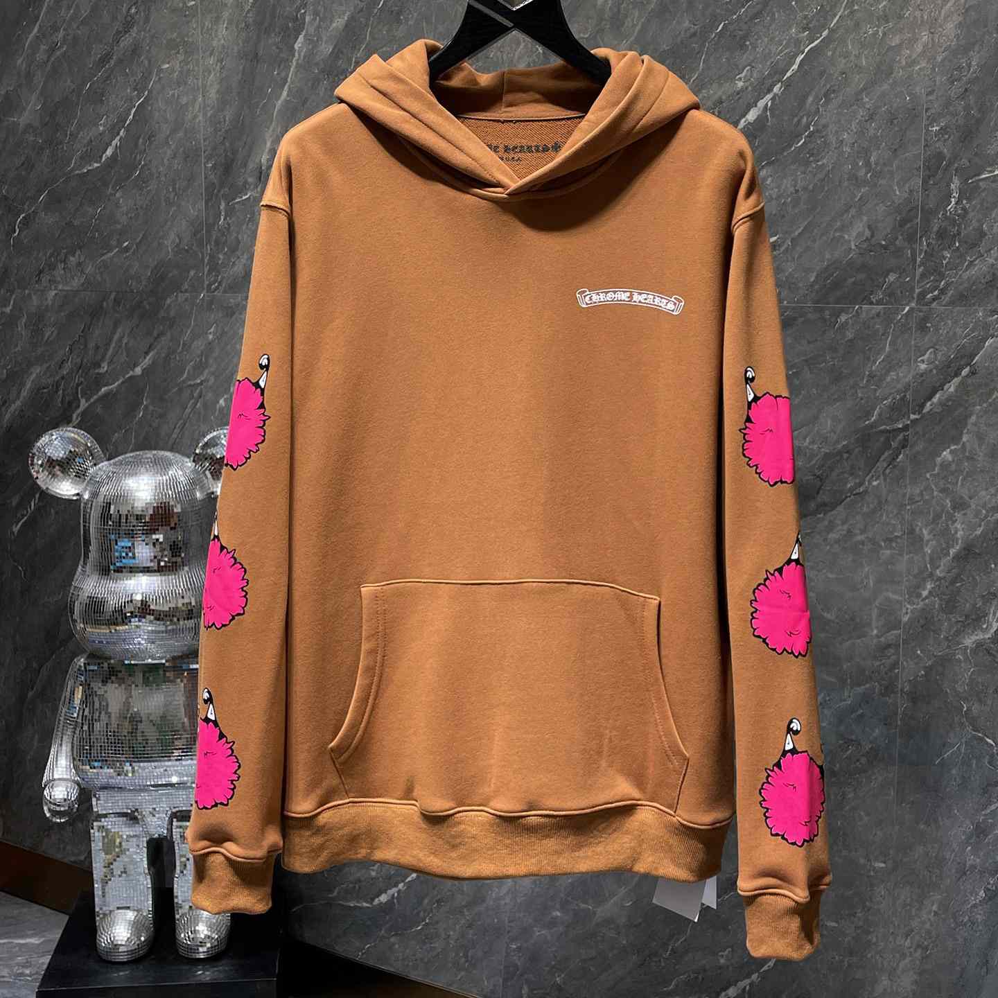 Chrome Hearts x Matty Boy Brown & Pink 'Structure' Hoodie - DesignerGu