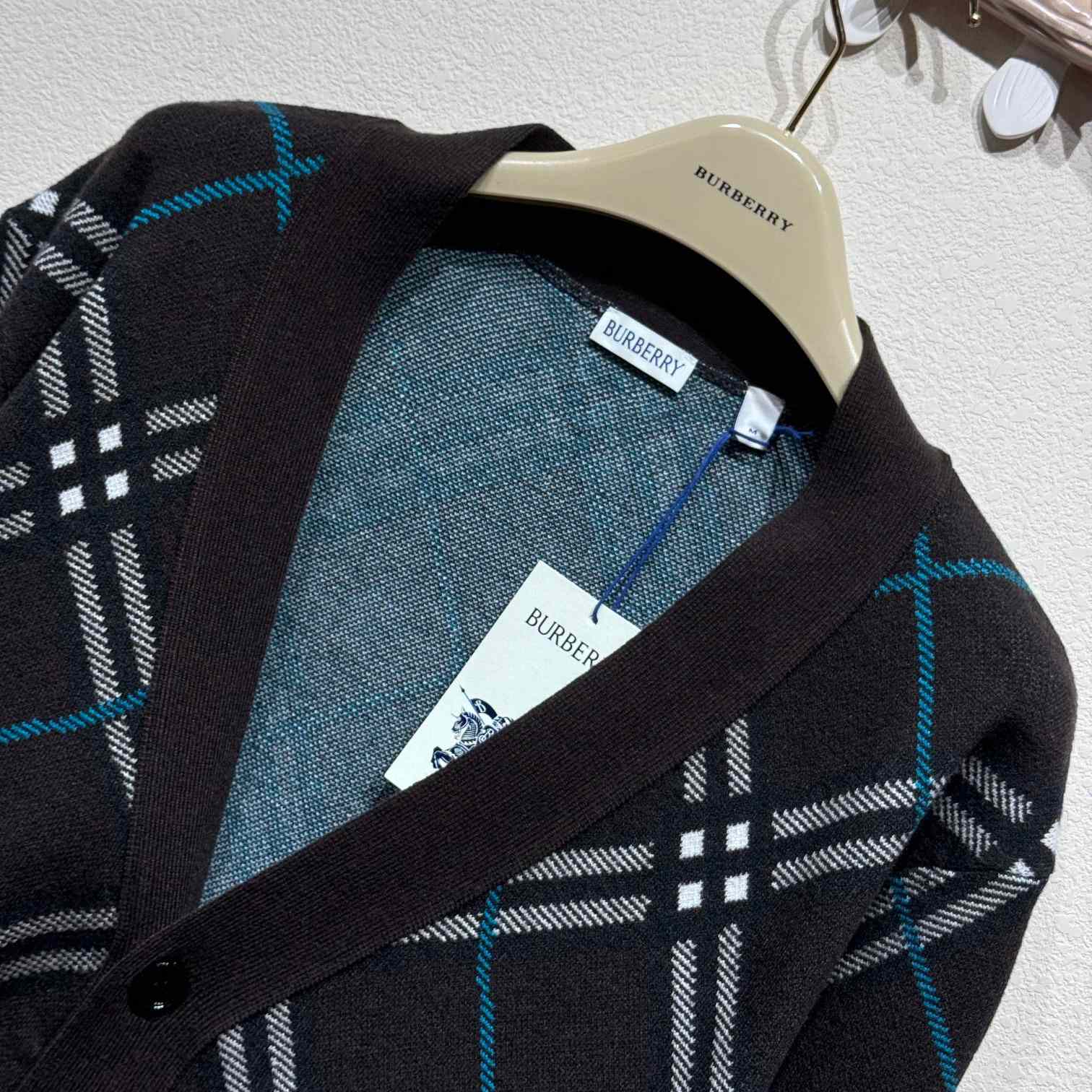 Burberry Check Wool Mohair Blend Cardigan - DesignerGu