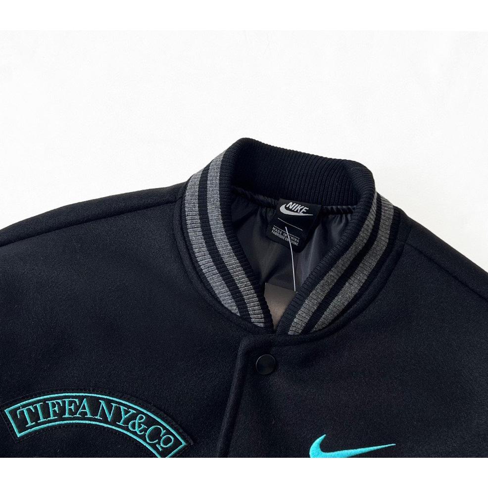 Tiffany And Co Nike Black Varsity Bomber Jacket - DesignerGu