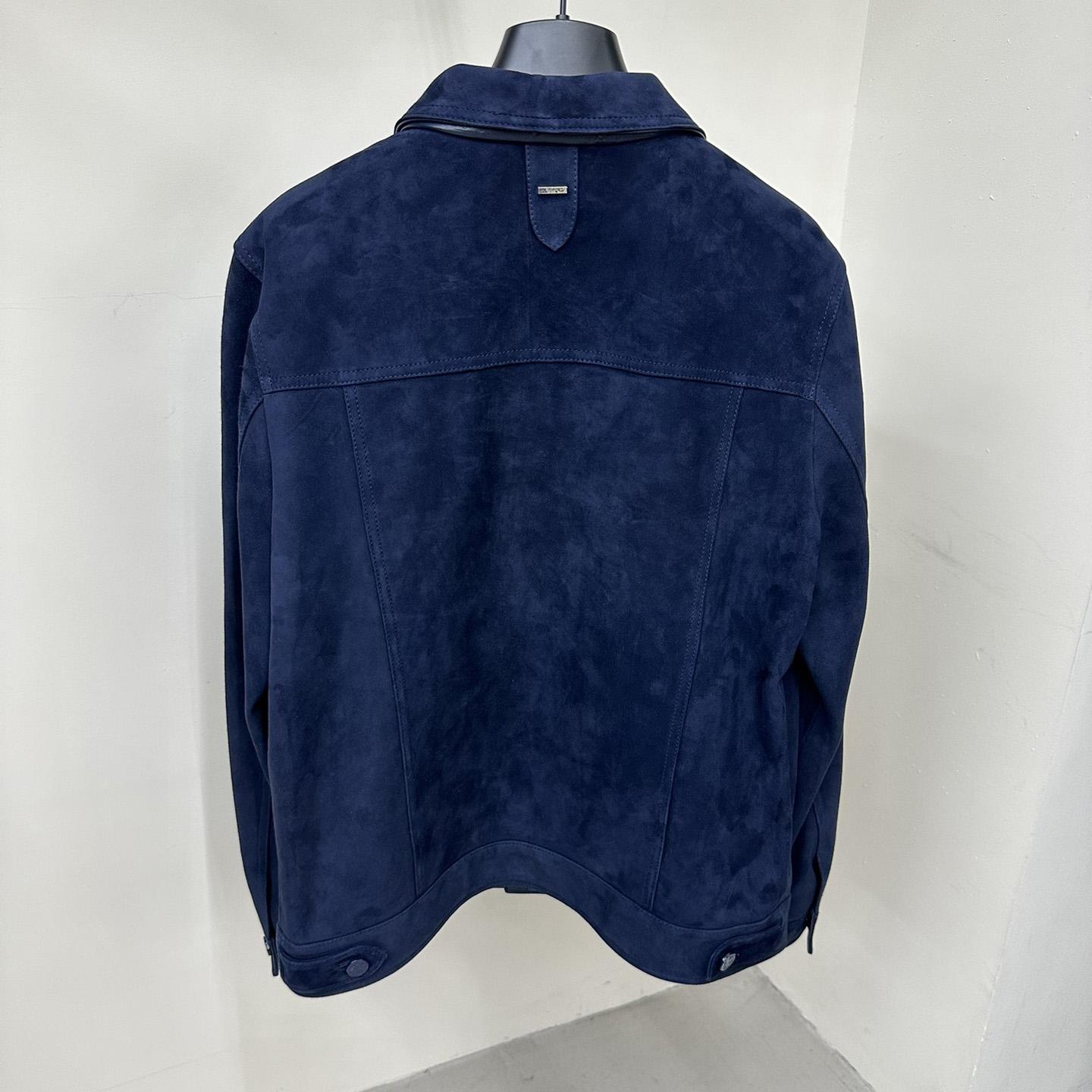 Louis Vuitton Suede Denim Jacket   1A8I3B - DesignerGu