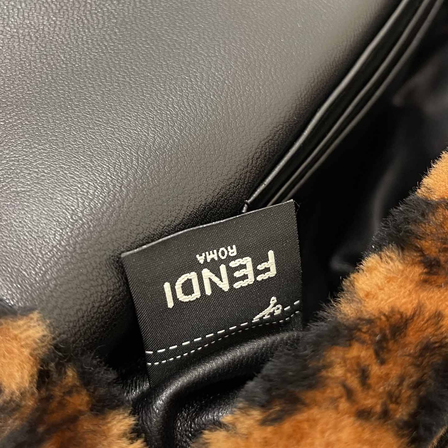 Fendi Mini Baguette Brown Sheepskin Bag - DesignerGu