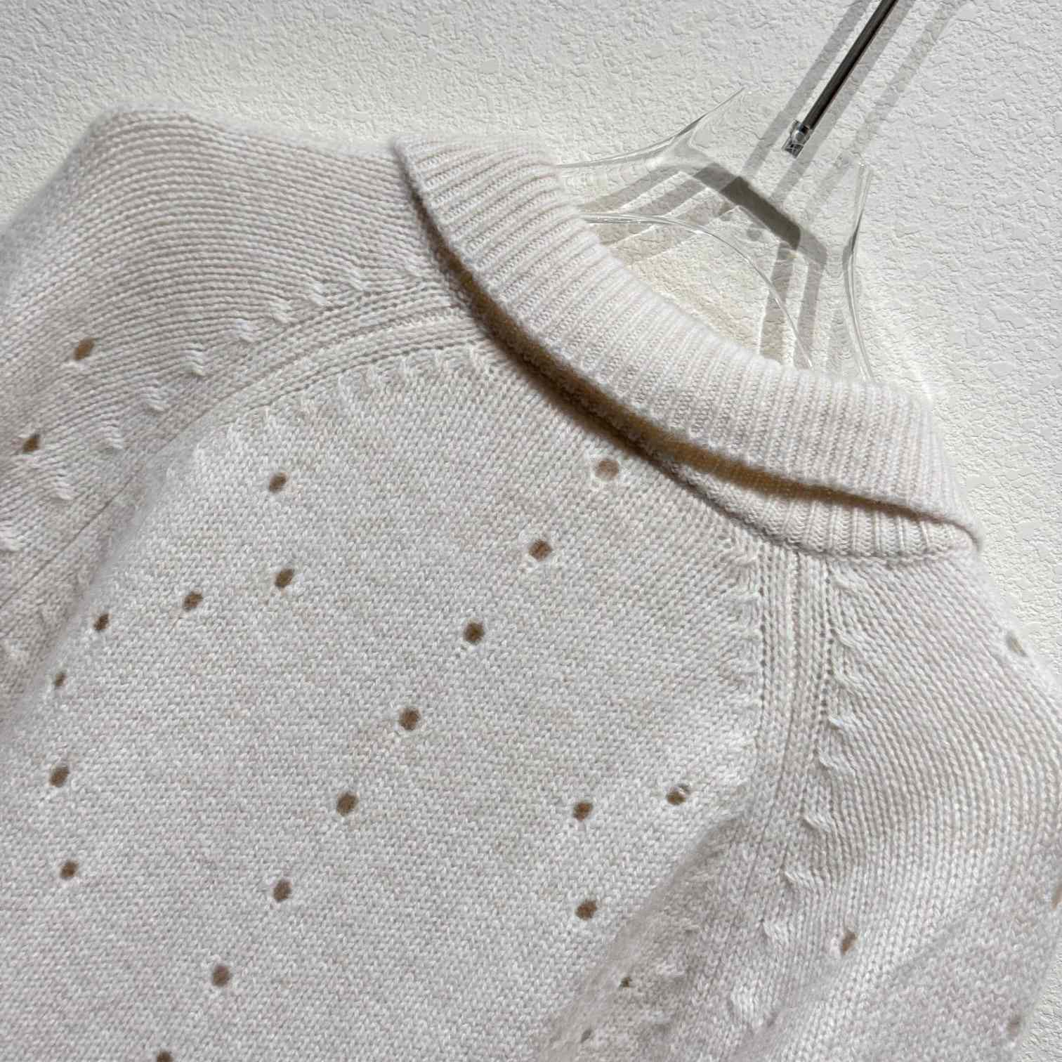 Givenchy Beige Lacy Sweater With A Collar - DesignerGu