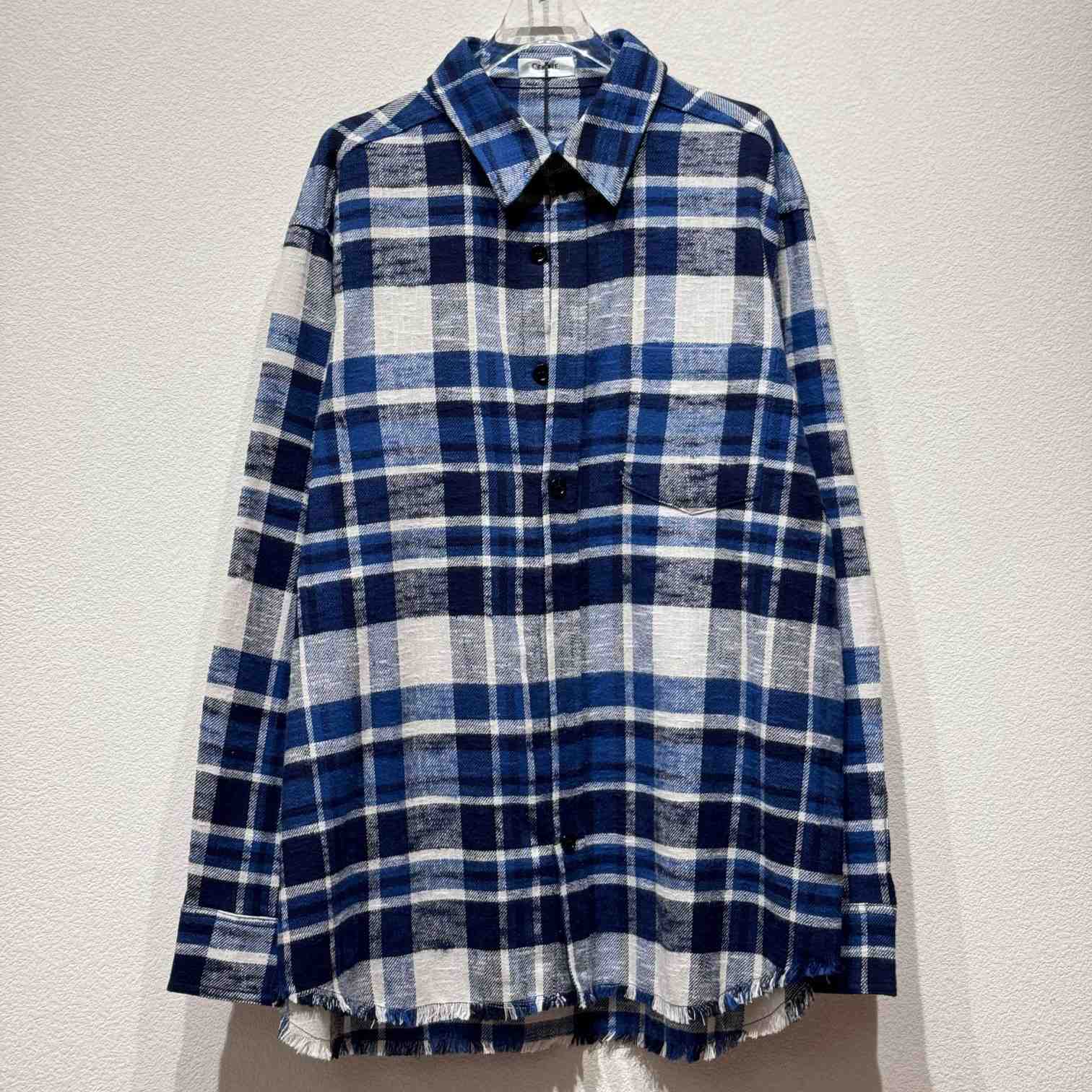 Celine Oversized Shirt 'Craie/Marine' - DesignerGu