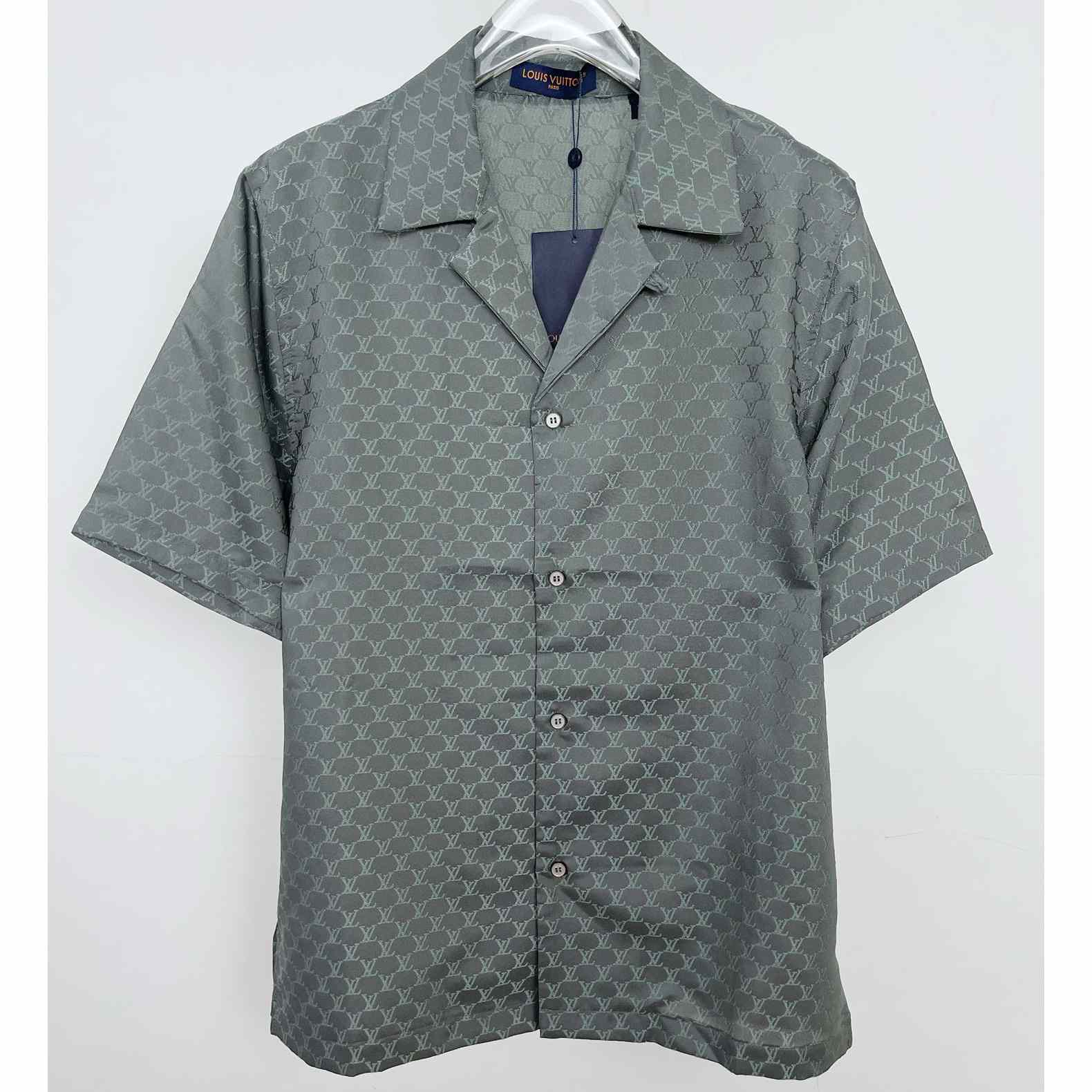 Louis Vuitton Short-Sleeved Jacquard Silk-Blend Shirt - DesignerGu