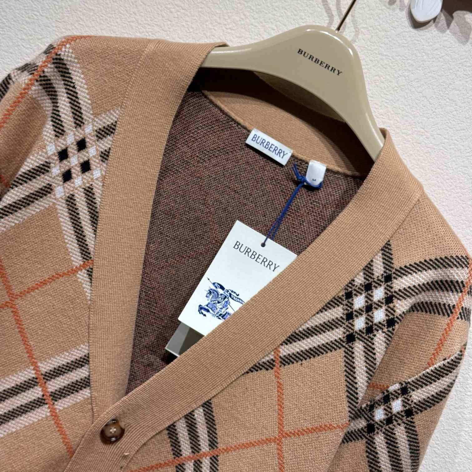 Burberry Check Wool Mohair Blend Cardigan   - DesignerGu