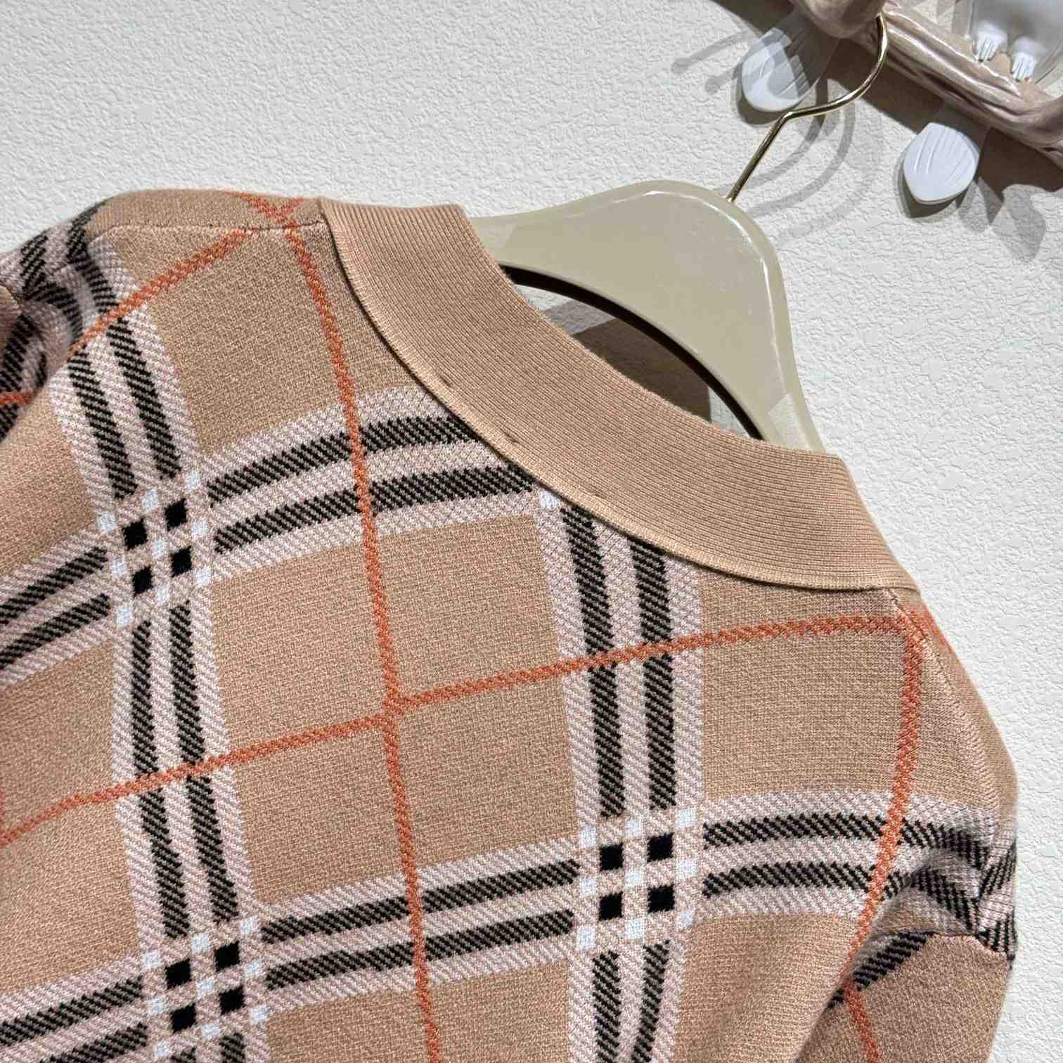 Burberry Check Wool Mohair Blend Cardigan   - DesignerGu