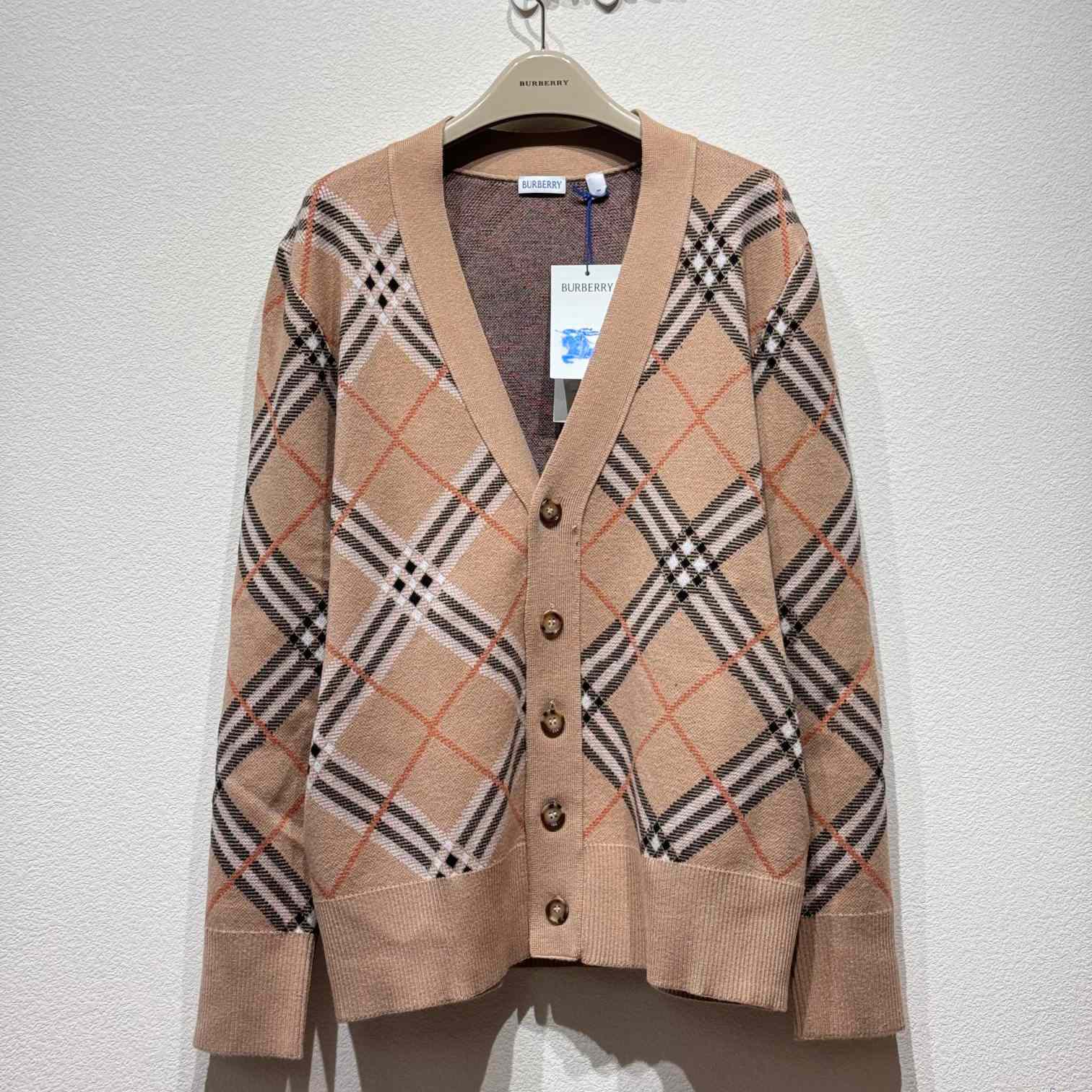 Burberry Check Wool Mohair Blend Cardigan   - DesignerGu