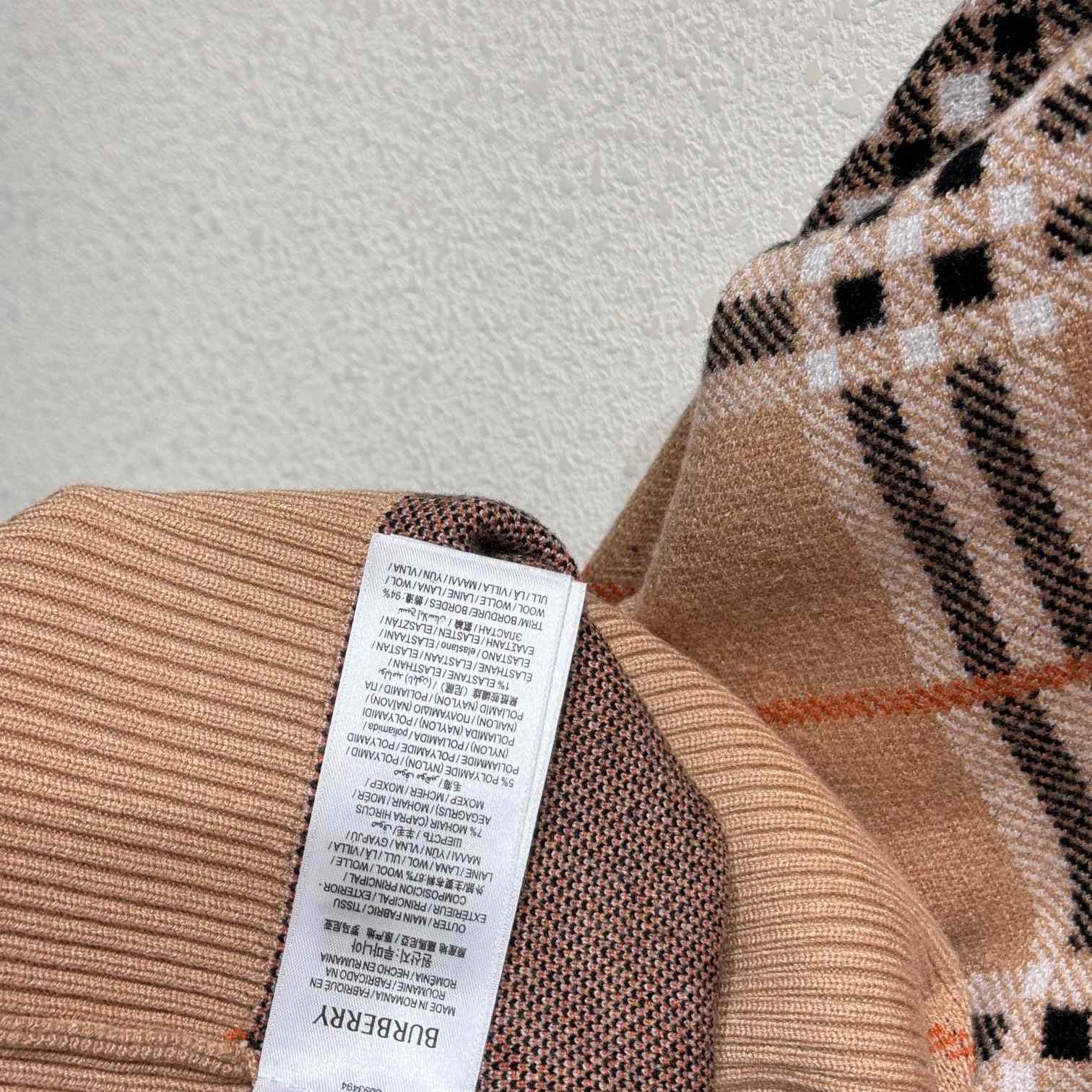 Burberry Check Wool Mohair Blend Cardigan   - DesignerGu