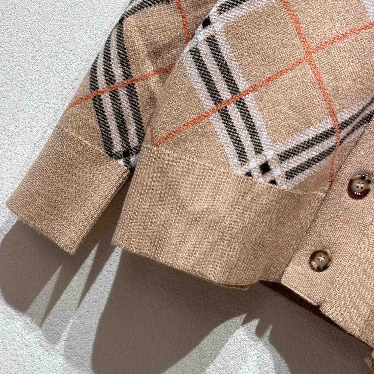 Burberry Check Wool Mohair Blend Cardigan   - DesignerGu