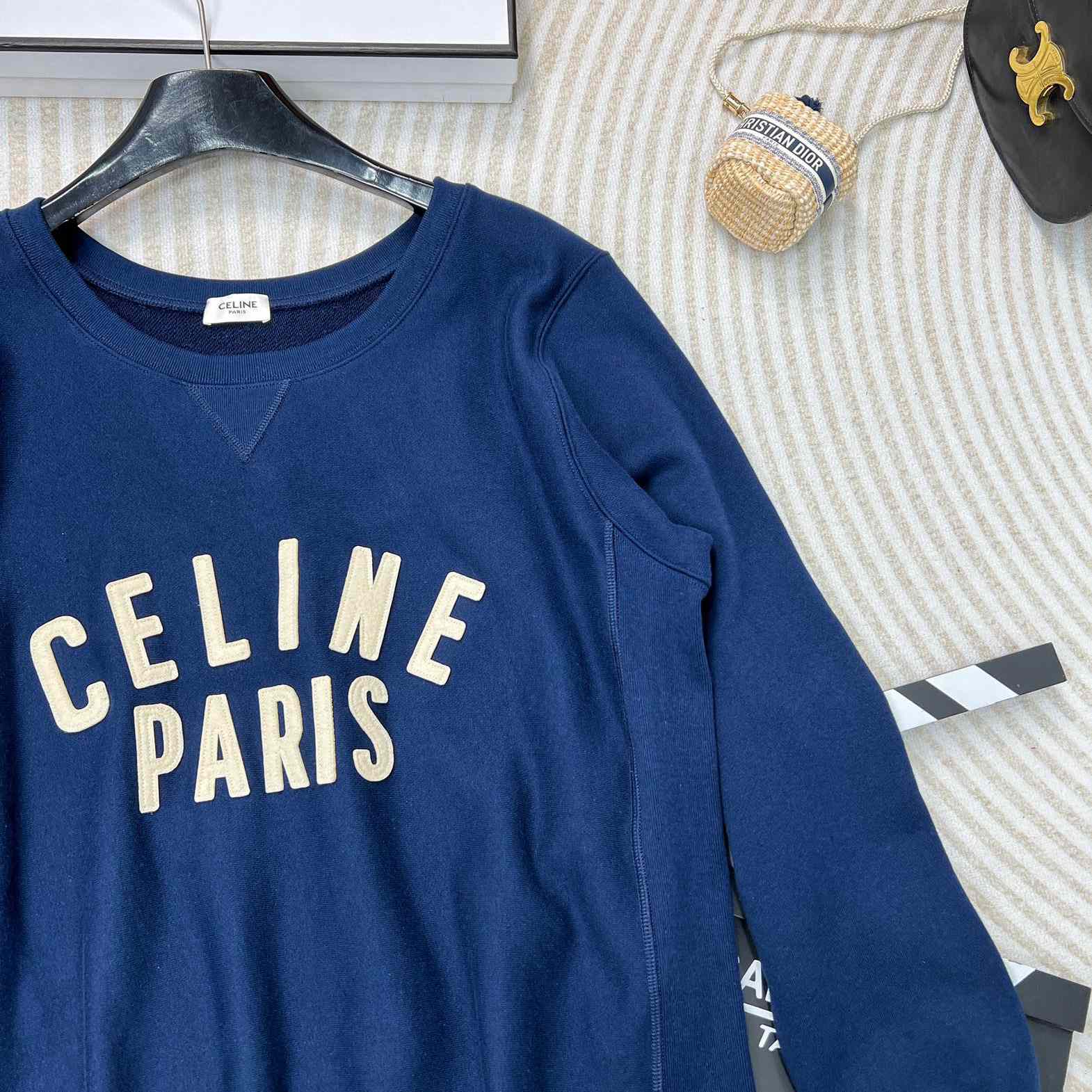 Celine Paris Loose Sweatshirt In Cotton Fleece - DesignerGu