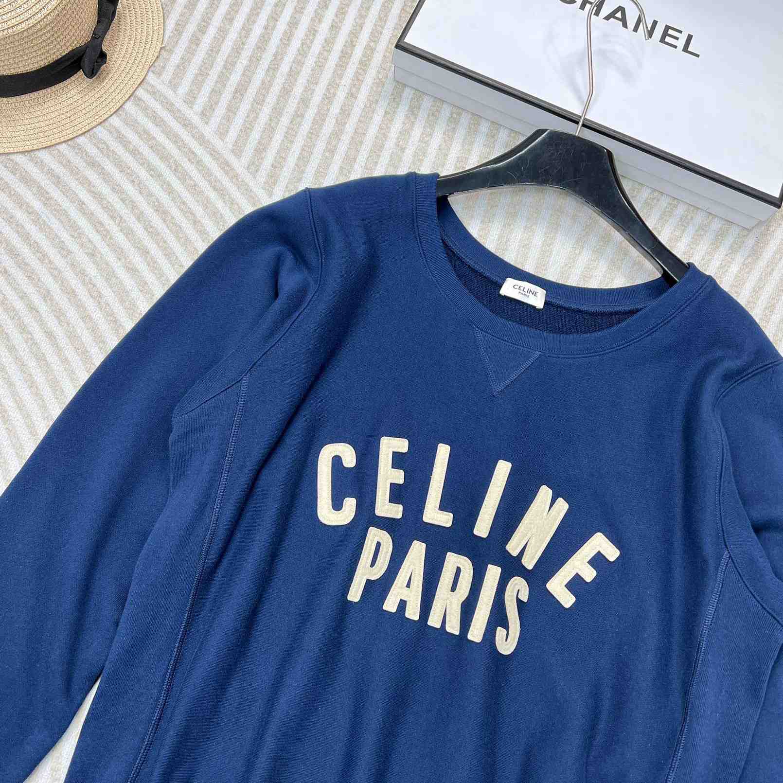 Celine Paris Loose Sweatshirt In Cotton Fleece - DesignerGu