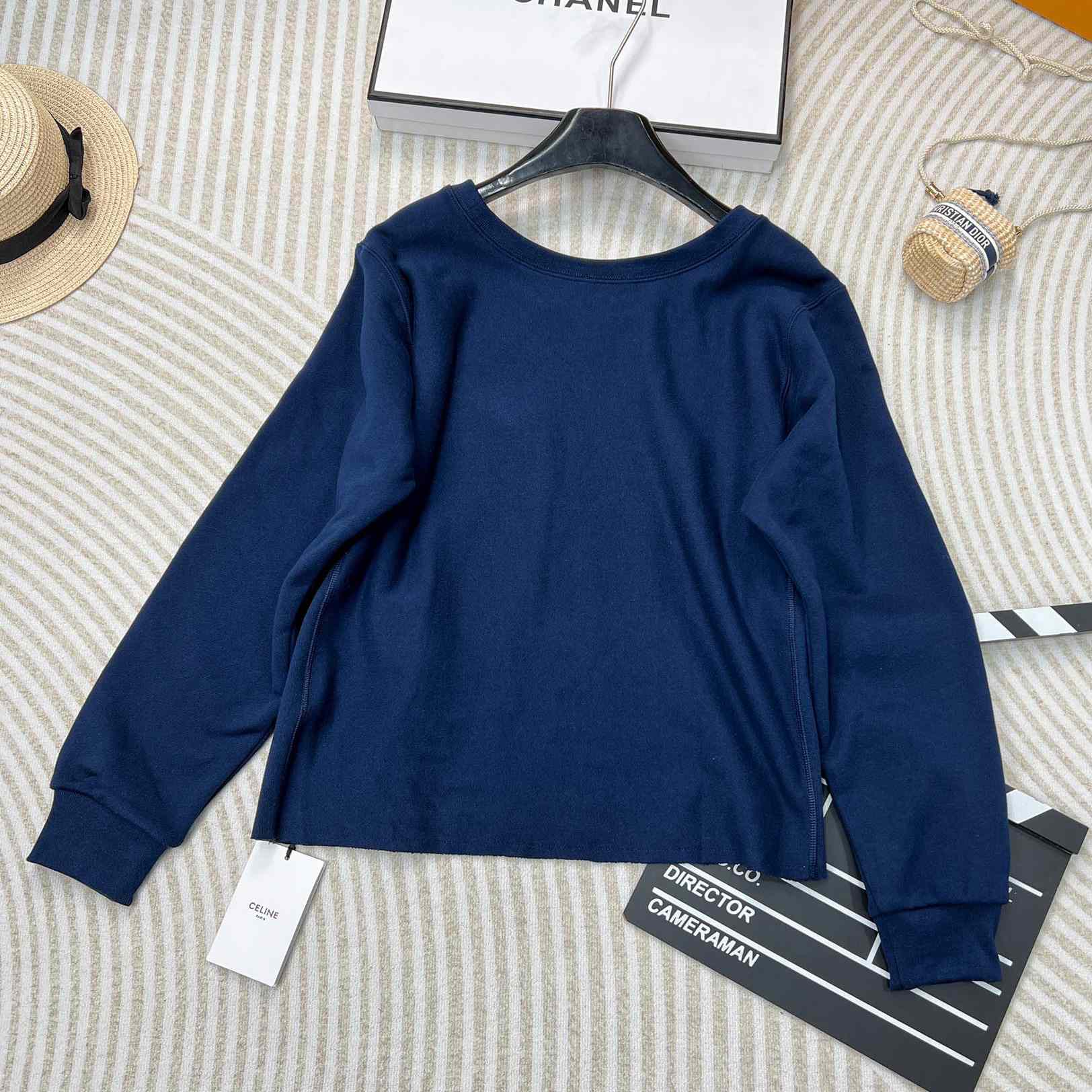 Celine Paris Loose Sweatshirt In Cotton Fleece - DesignerGu