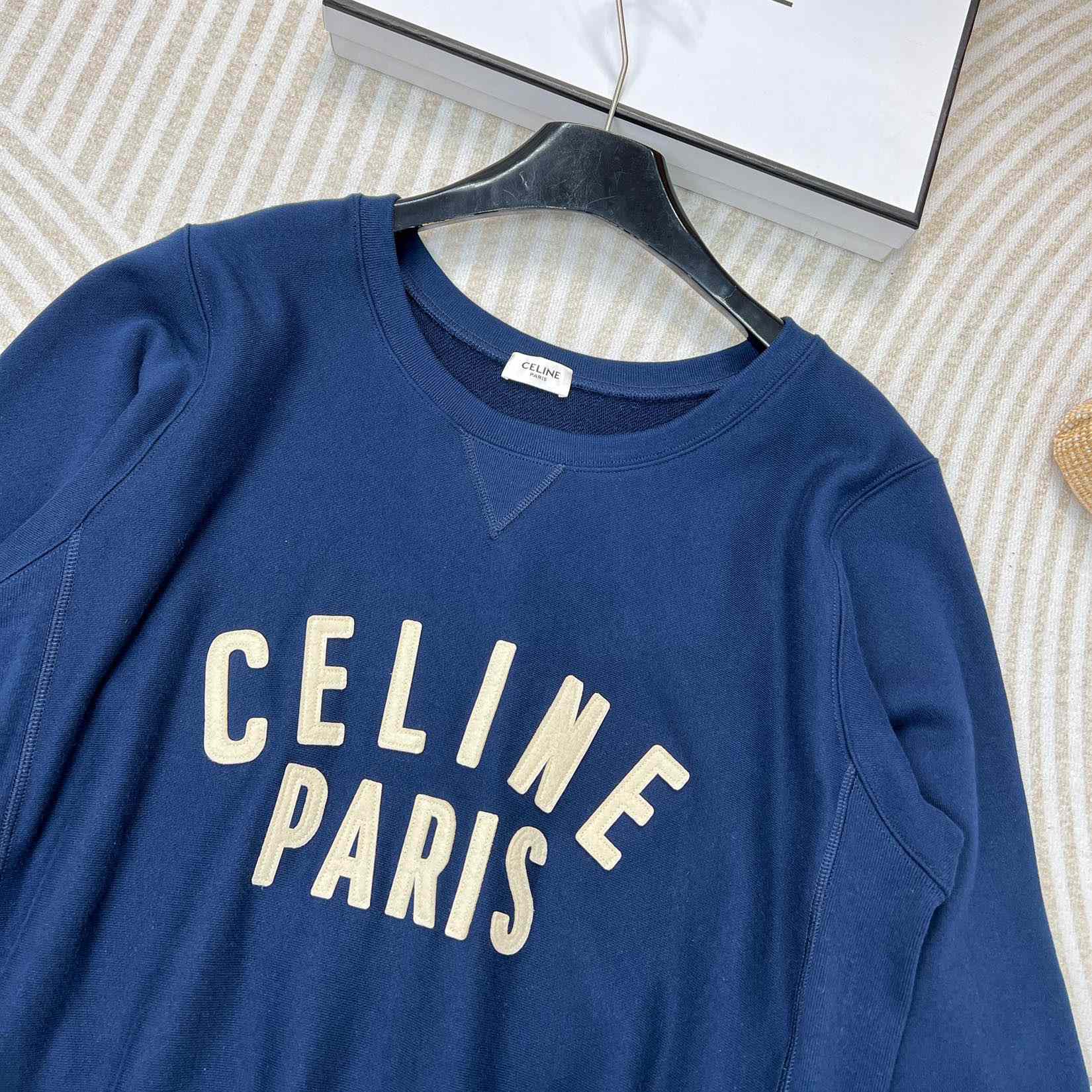 Celine Paris Loose Sweatshirt In Cotton Fleece - DesignerGu