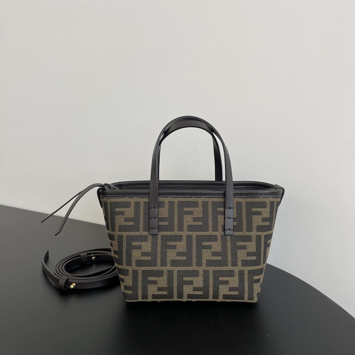 Fendi Mini Roll Brown FF Jacquard Mini Bag - DesignerGu