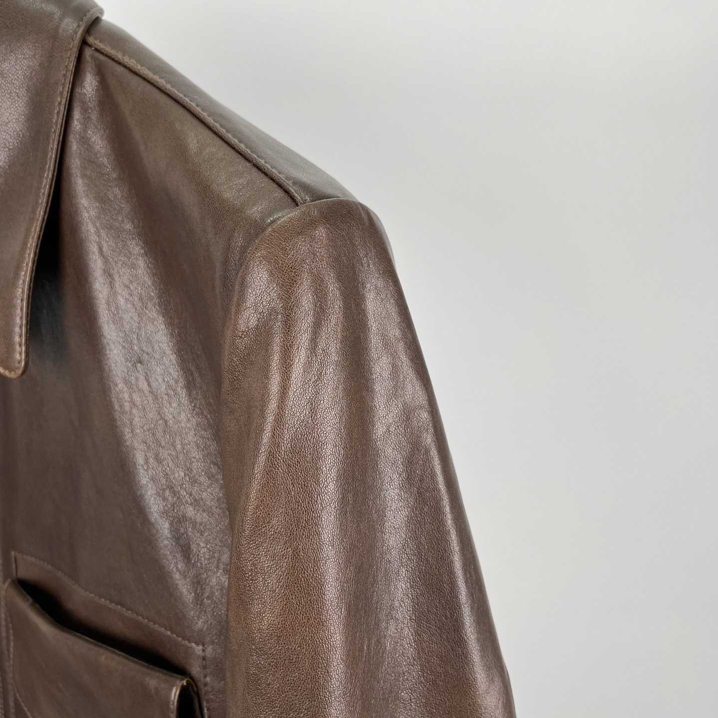 Dior Zipped Jacket Brown Napa Calfskin - DesignerGu