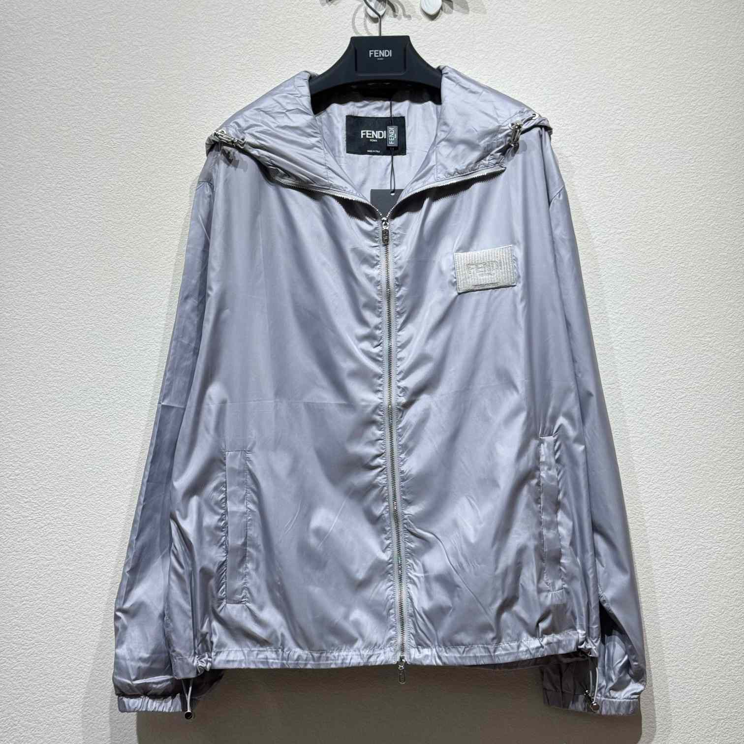 Fendi Gray Nylon Windbreaker - DesignerGu