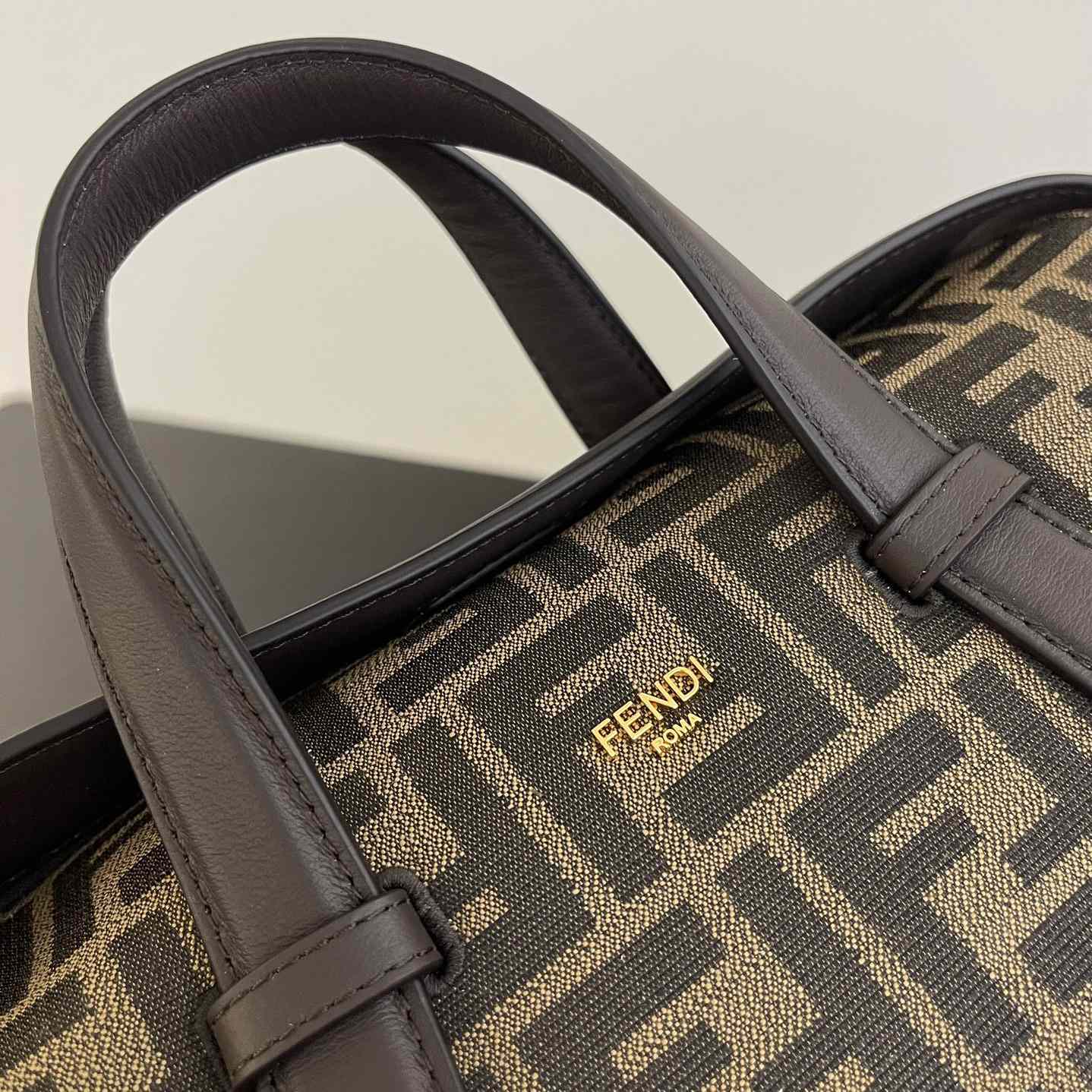 Fendi Boston 365 Brown FF jacquard fabric bag - DesignerGu